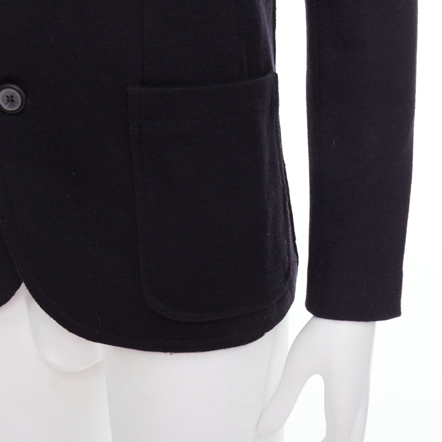 Lanvin LANVIN black navy bicolour wool blend pocketed blazer jacket FR44 XS Size 46R - 7 Thumbnail
