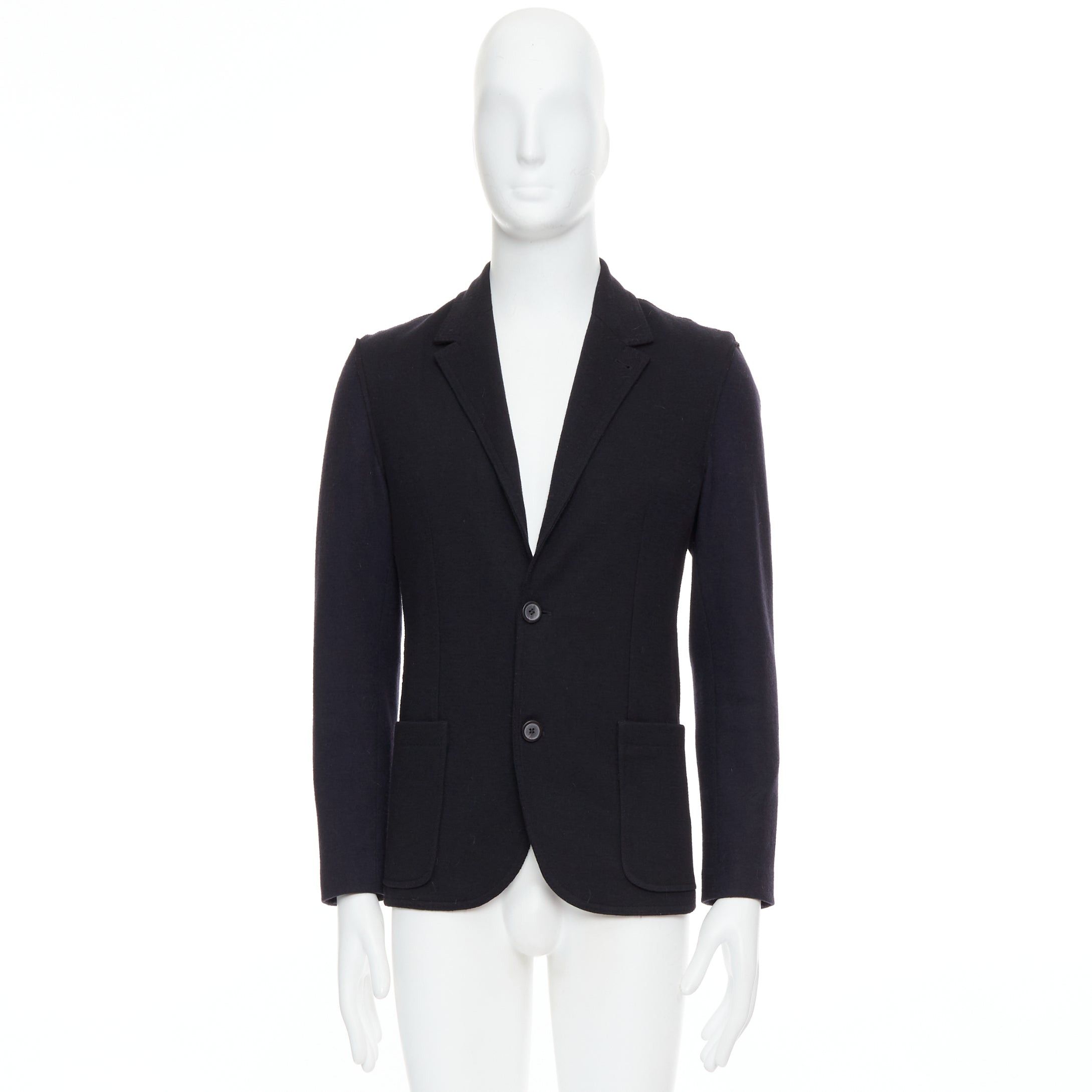 Lanvin LANVIN black navy bicolour wool blend pocketed blazer jacket FR44 XS Size 46R - 9 Thumbnail