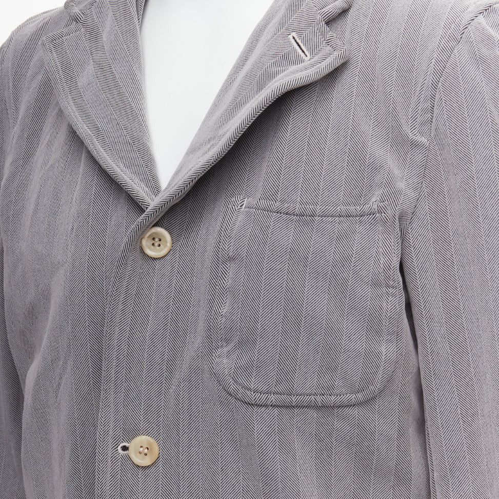 Comme des Garcons COMME DES GARCONS HOMME PLUS 1999 grey crinkle effect 3 pocket blazer M Size 48R - 2 Thumbnail