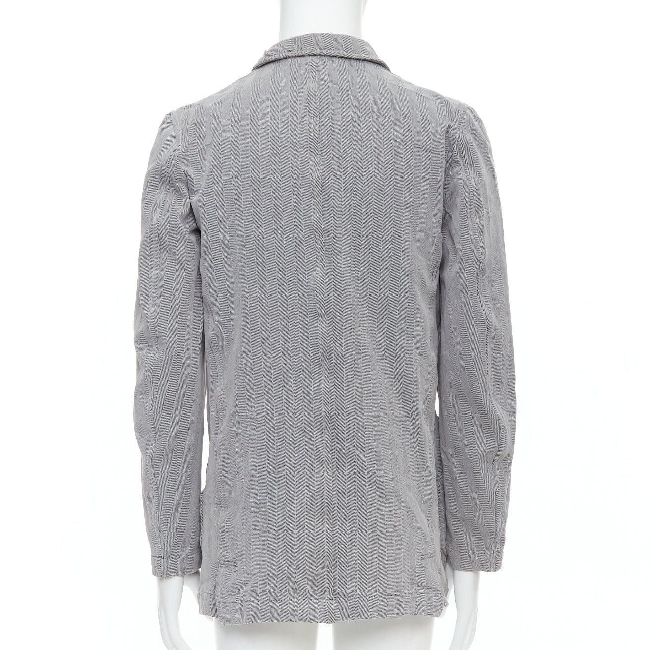 Comme des Garcons COMME DES GARCONS HOMME PLUS 1999 grey crinkle effect 3 pocket blazer M Size 48R - 5 Thumbnail
