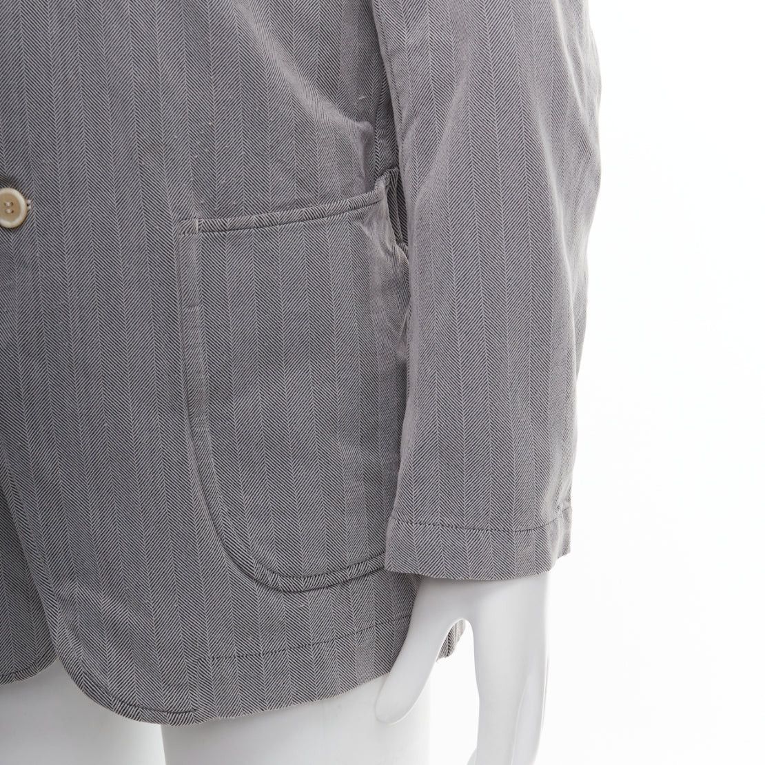Comme des Garcons COMME DES GARCONS HOMME PLUS 1999 grey crinkle effect 3 pocket blazer M Size 48R - 8 Thumbnail