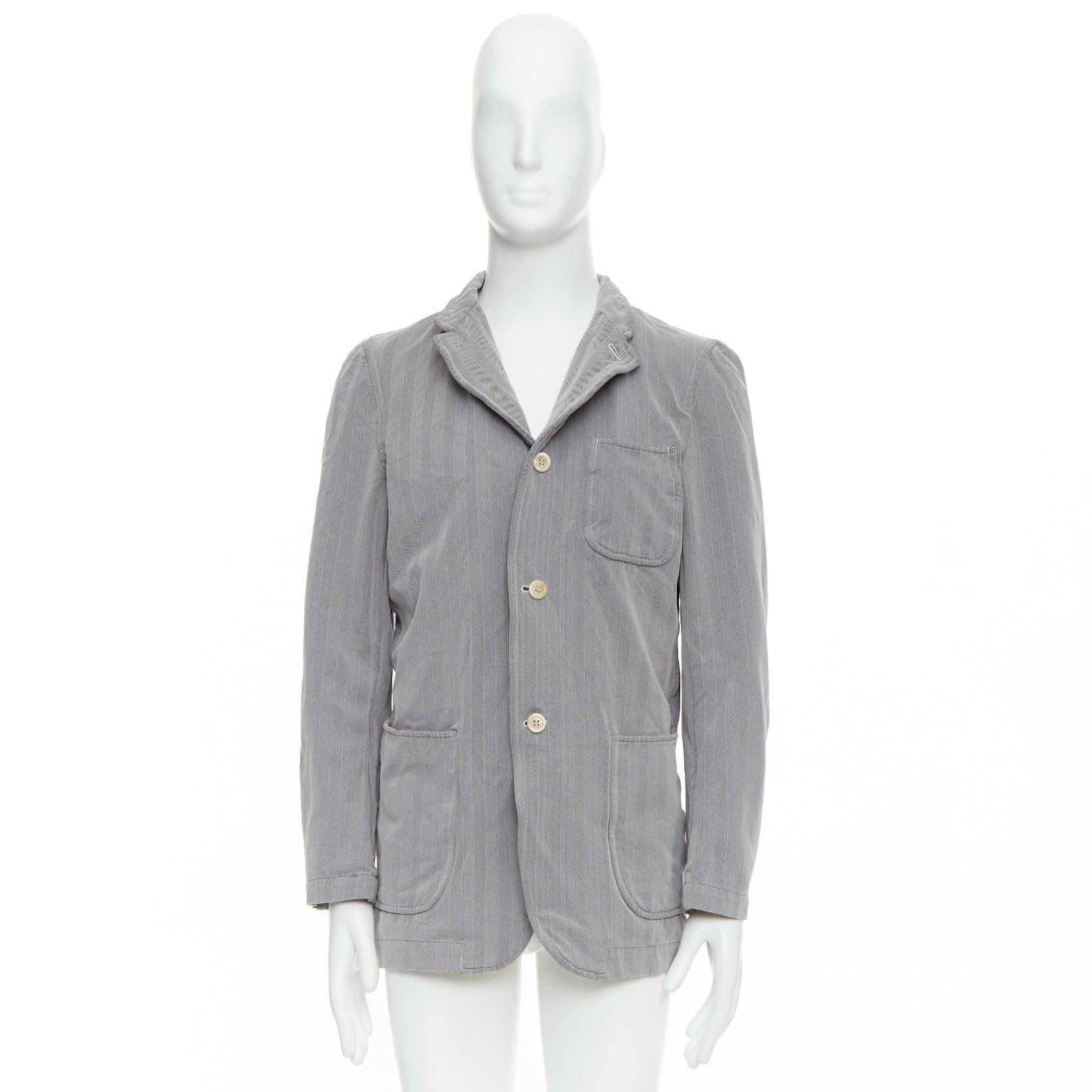 Comme des Garcons COMME DES GARCONS HOMME PLUS 1999 grey crinkle effect 3 pocket blazer M Size 48R - 10 Thumbnail