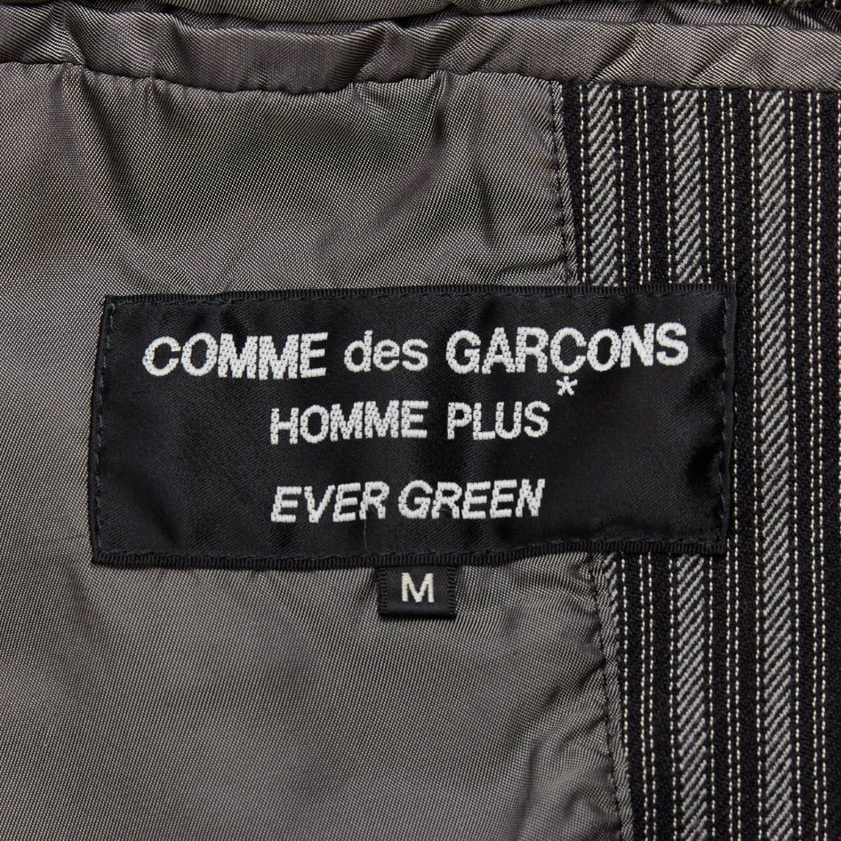 Comme des Garcons COMME DES GARCONS HOMME PLUS Evergreen grey black striped layered blazer M Size 48R - 8 Thumbnail