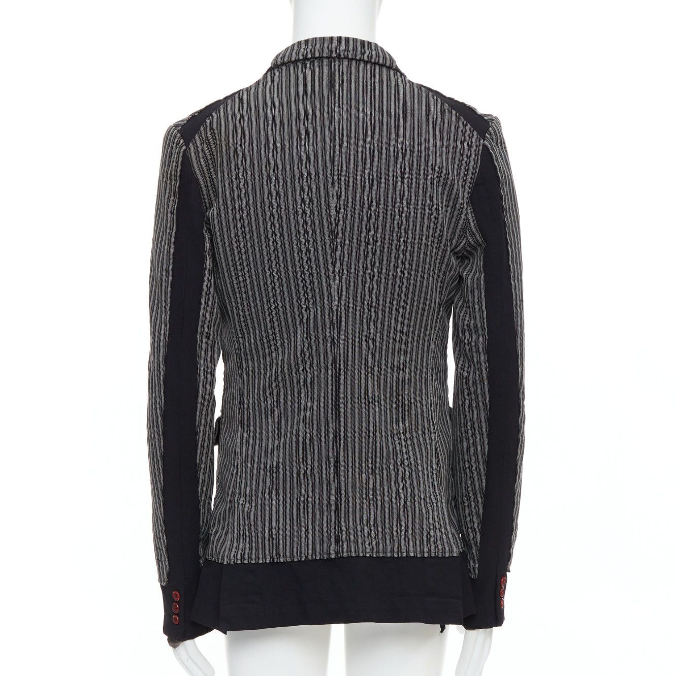Comme des Garcons COMME DES GARCONS HOMME PLUS Evergreen grey black striped layered blazer M Size 48R - 5 Thumbnail