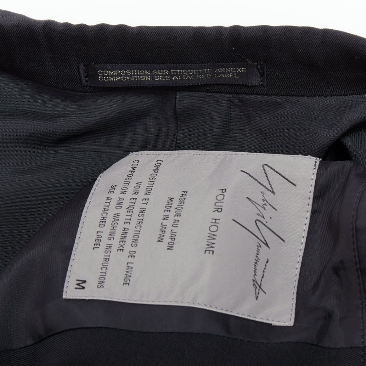 Yohji Yamamoto YOHJI YAMAMOTO black wool shoulder padded oversized boxy blazer M Size 48R - 8 Thumbnail