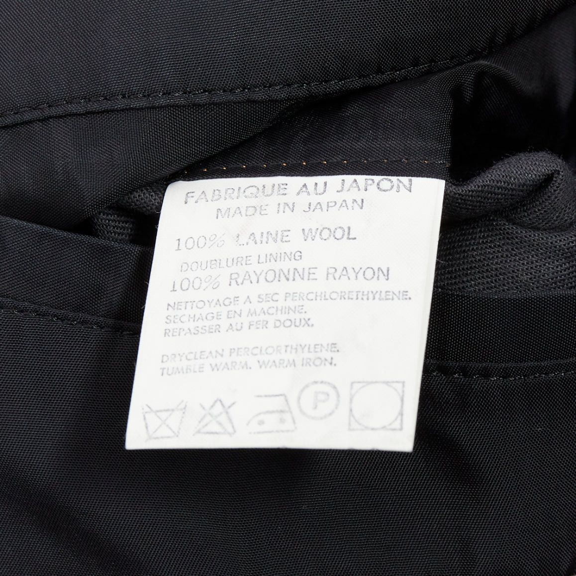 Yohji Yamamoto YOHJI YAMAMOTO black wool shoulder padded oversized boxy blazer M Size 48R - 9 Thumbnail