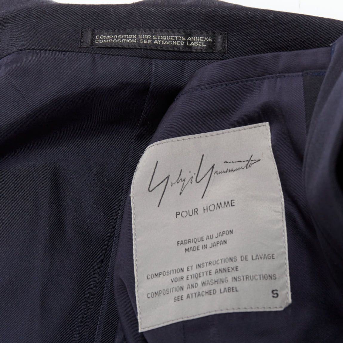 Yohji Yamamoto YOHJI YAMAMOTO black 100% wool double collar deconstructed blazer S Size 46R - 9 Thumbnail