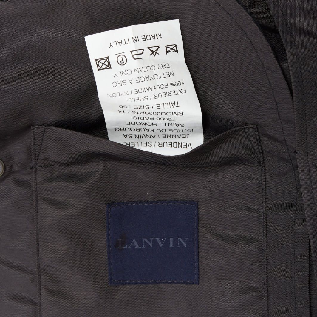 Lanvin LANVIN black distressed nylon black buttons drawstring anorak IT50 L Size US L / EU 52-54 / 3 - 9 Thumbnail