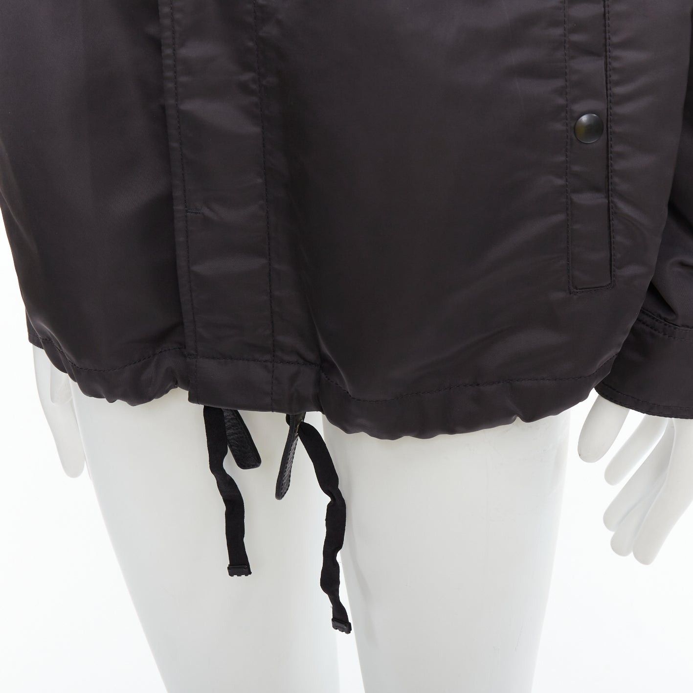 Lanvin LANVIN black distressed nylon black buttons drawstring anorak IT50 L Size US L / EU 52-54 / 3 - 8 Thumbnail