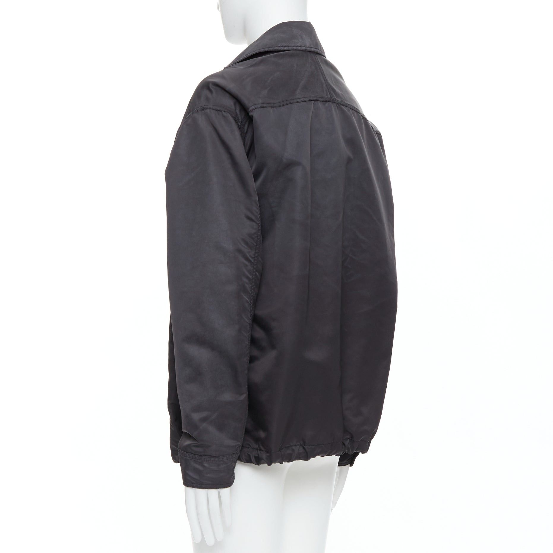 Lanvin LANVIN black distressed nylon black buttons drawstring anorak IT50 L Size US L / EU 52-54 / 3 - 7 Thumbnail