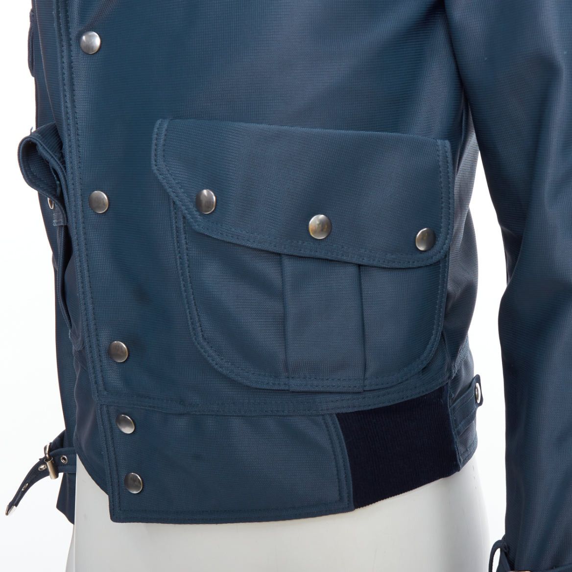 Balenciaga BALENCIAGA 2003 blue silver snap buttons cropped moto biker jacket FR46 S Size US S / EU 44-46 / 1 - 2 Thumbnail