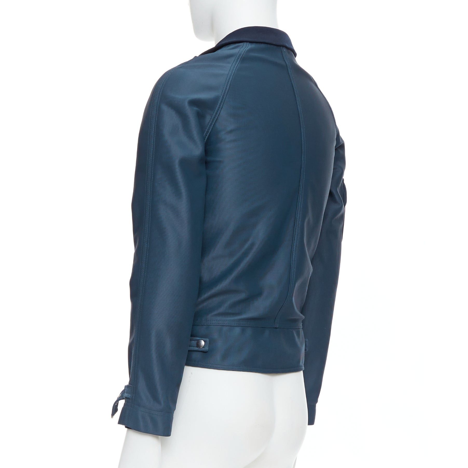 Balenciaga BALENCIAGA 2003 blue silver snap buttons cropped moto biker jacket FR46 S Size US S / EU 44-46 / 1 - 7 Thumbnail