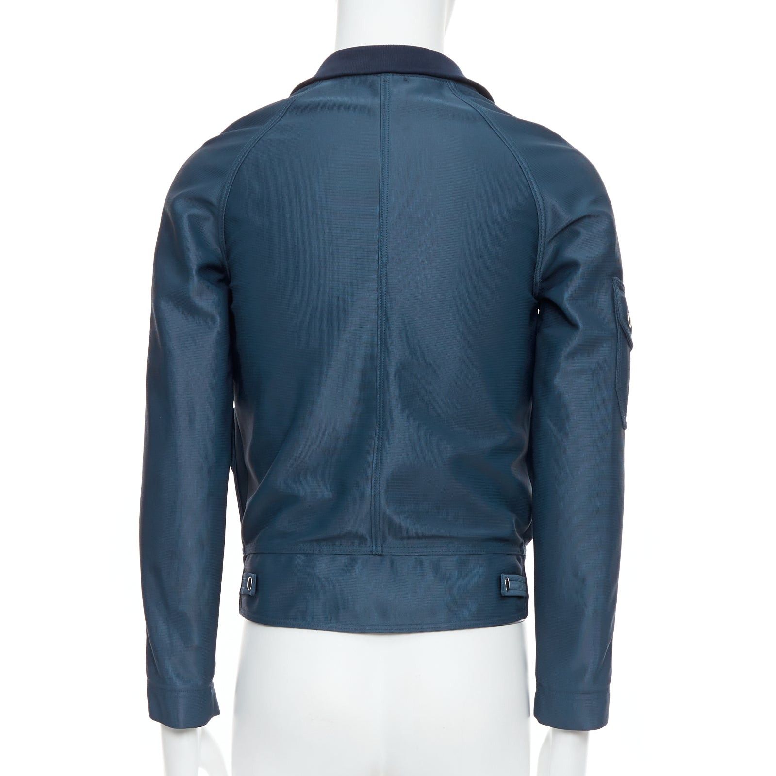 Balenciaga BALENCIAGA 2003 blue silver snap buttons cropped moto biker jacket FR46 S Size US S / EU 44-46 / 1 - 6 Thumbnail