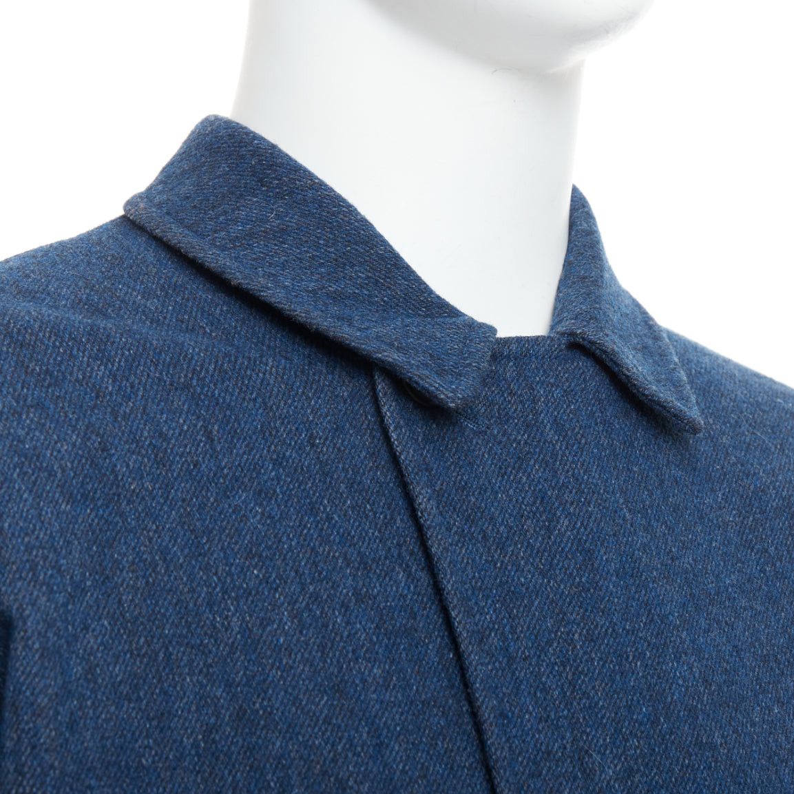 Yohji Yamamoto YOHJI YAMAMOTO Y's blue wool cotton blend minimal zip bomber jacket Size US M / EU 48-50 / 2 - 2 Thumbnail