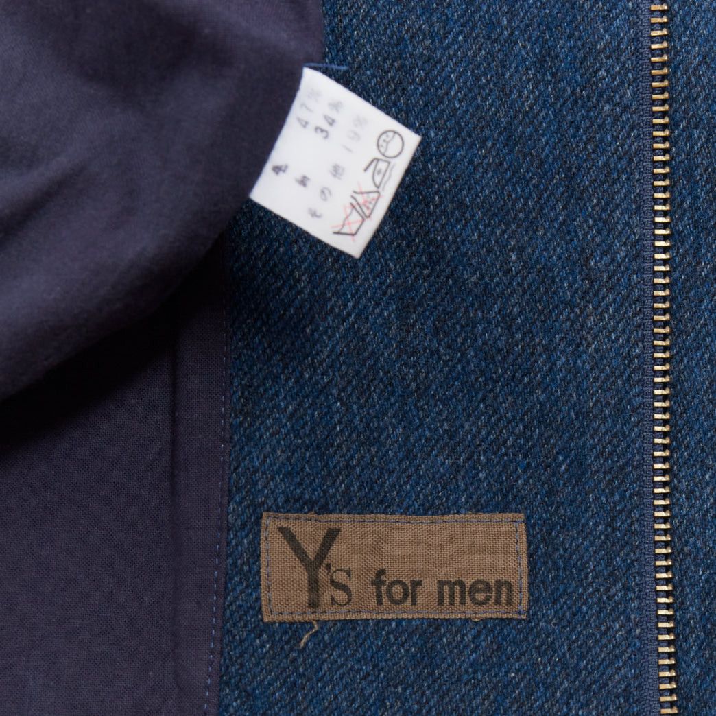 Yohji Yamamoto YOHJI YAMAMOTO Y's blue wool cotton blend minimal zip bomber jacket Size US M / EU 48-50 / 2 - 8 Thumbnail