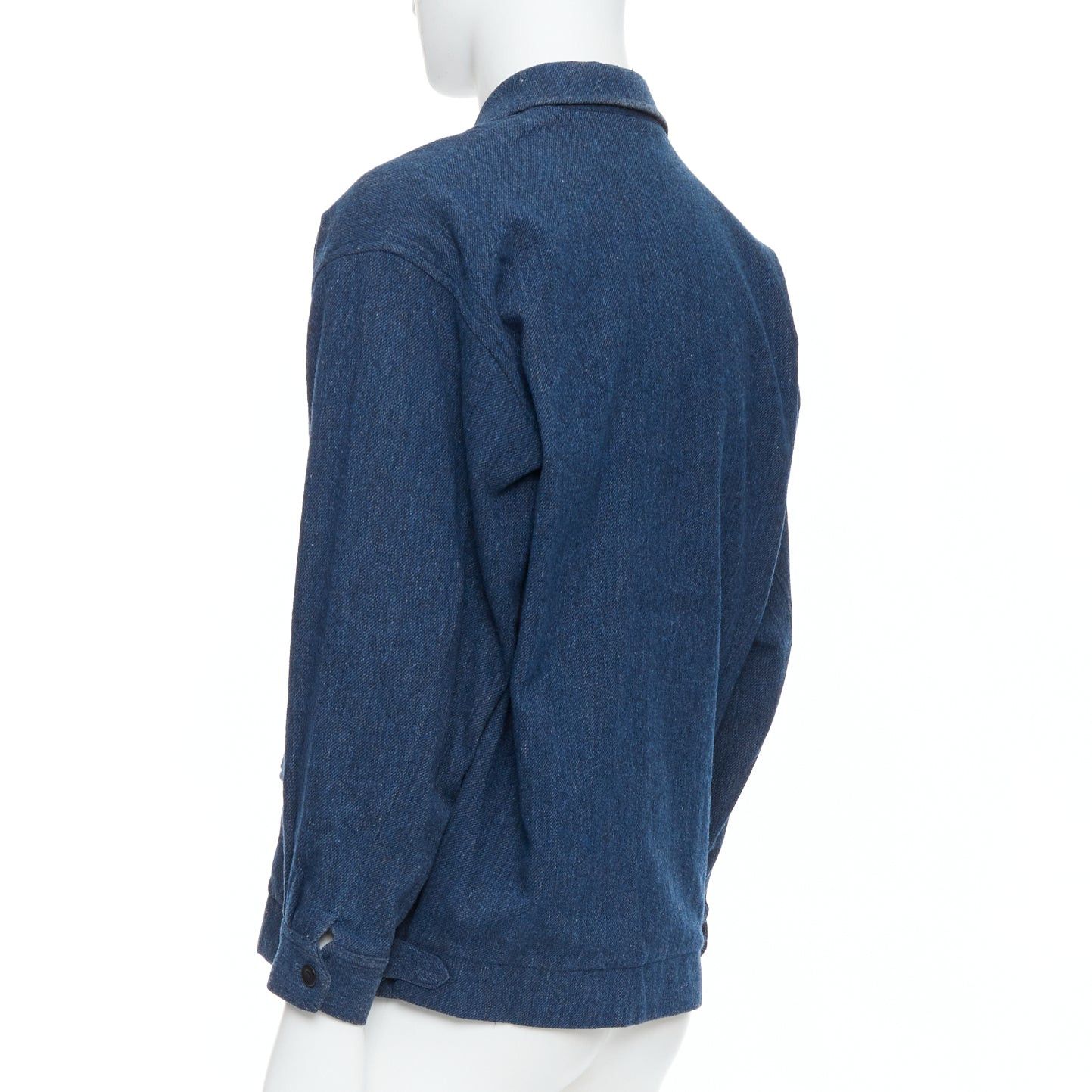 Yohji Yamamoto YOHJI YAMAMOTO Y's blue wool cotton blend minimal zip bomber jacket Size US M / EU 48-50 / 2 - 6 Thumbnail
