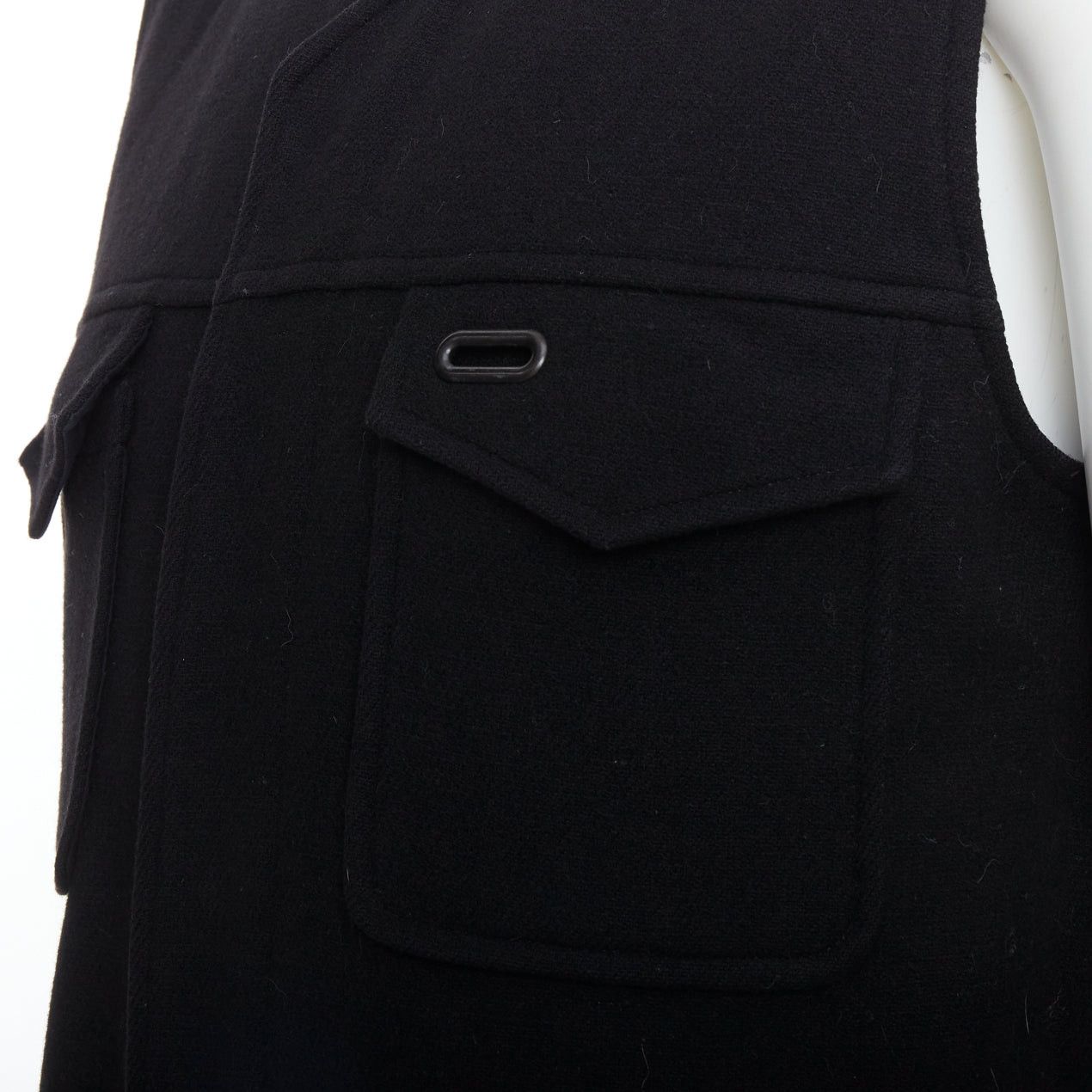 Maison Margiela MAISON MARGIELA black wool blend oval grommet pocket vest IT46 S Size US S / EU 44-46 / 1 - 2 Thumbnail