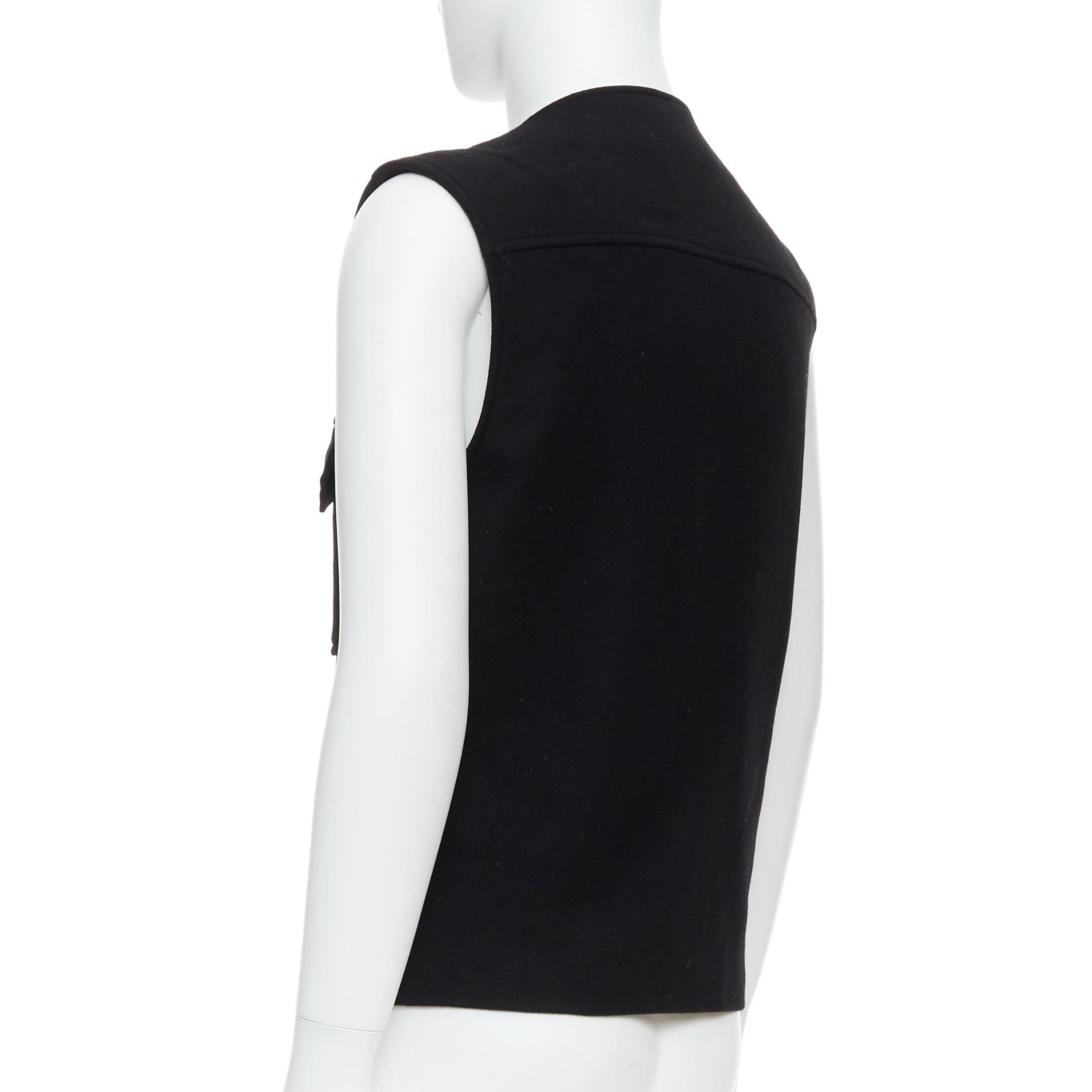 Maison Margiela MAISON MARGIELA black wool blend oval grommet pocket vest IT46 S Size US S / EU 44-46 / 1 - 6 Thumbnail