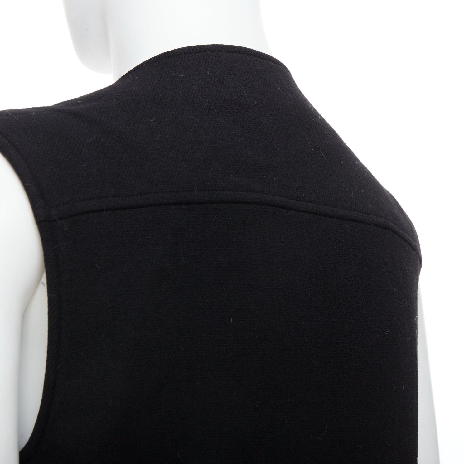 Maison Margiela MAISON MARGIELA black wool blend oval grommet pocket vest IT46 S Size US S / EU 44-46 / 1 - 7 Thumbnail