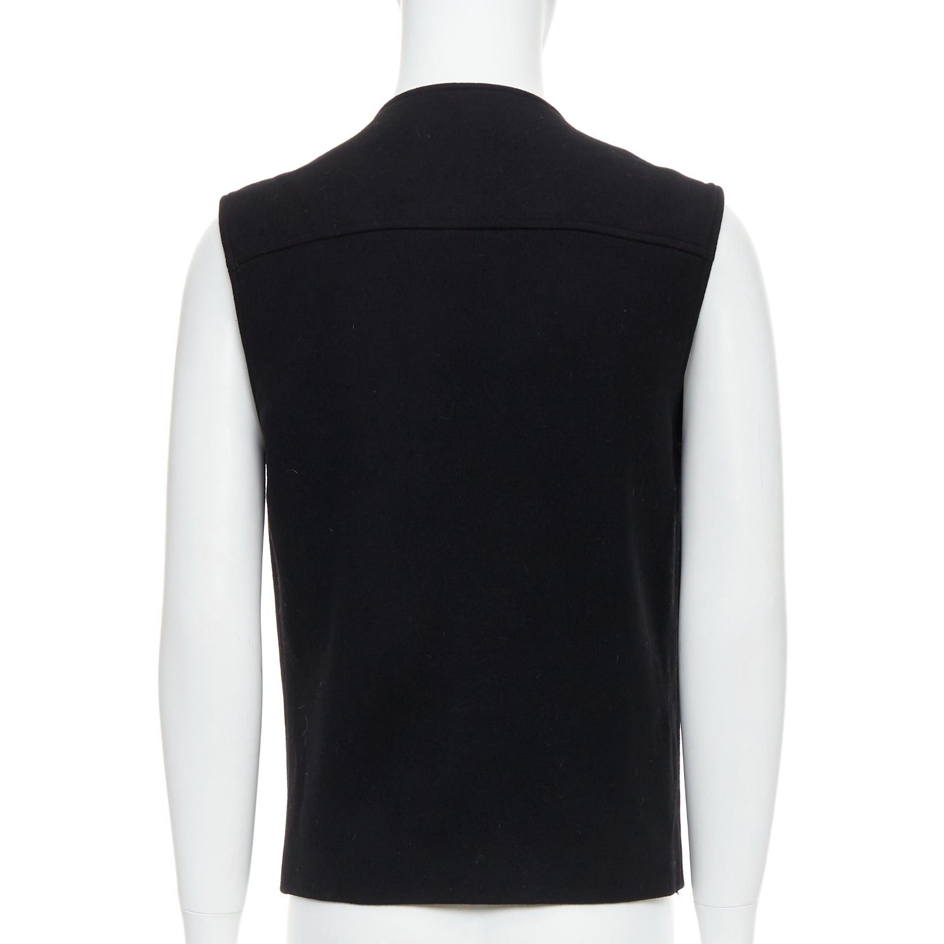 Maison Margiela MAISON MARGIELA black wool blend oval grommet pocket vest IT46 S Size US S / EU 44-46 / 1 - 5 Thumbnail