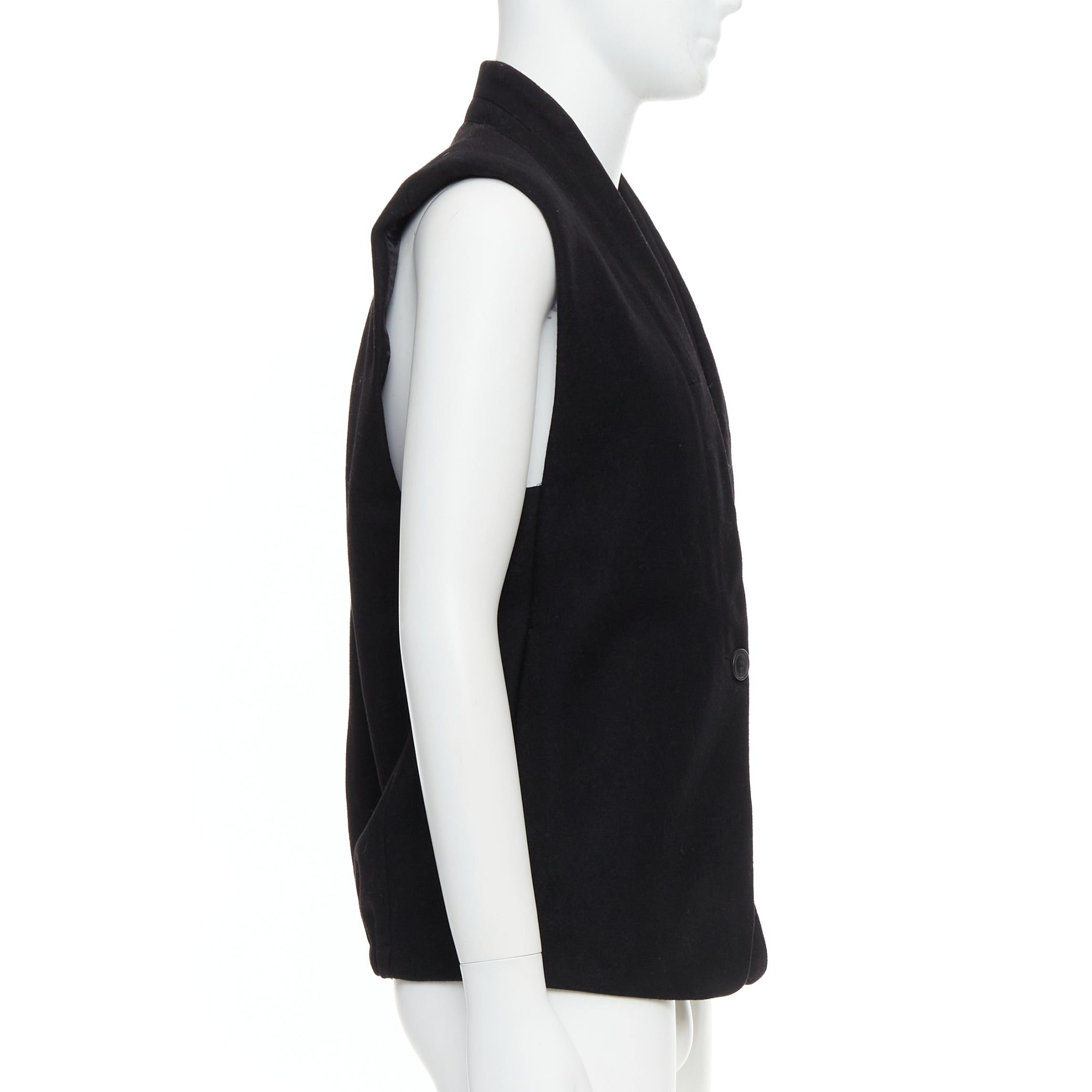 Lemaire CHRISTOPHE LEMAIRE black wool minimal topstitch waist coat vest Sz2 M Size US M / EU 48-50 / 2 - 4 Thumbnail