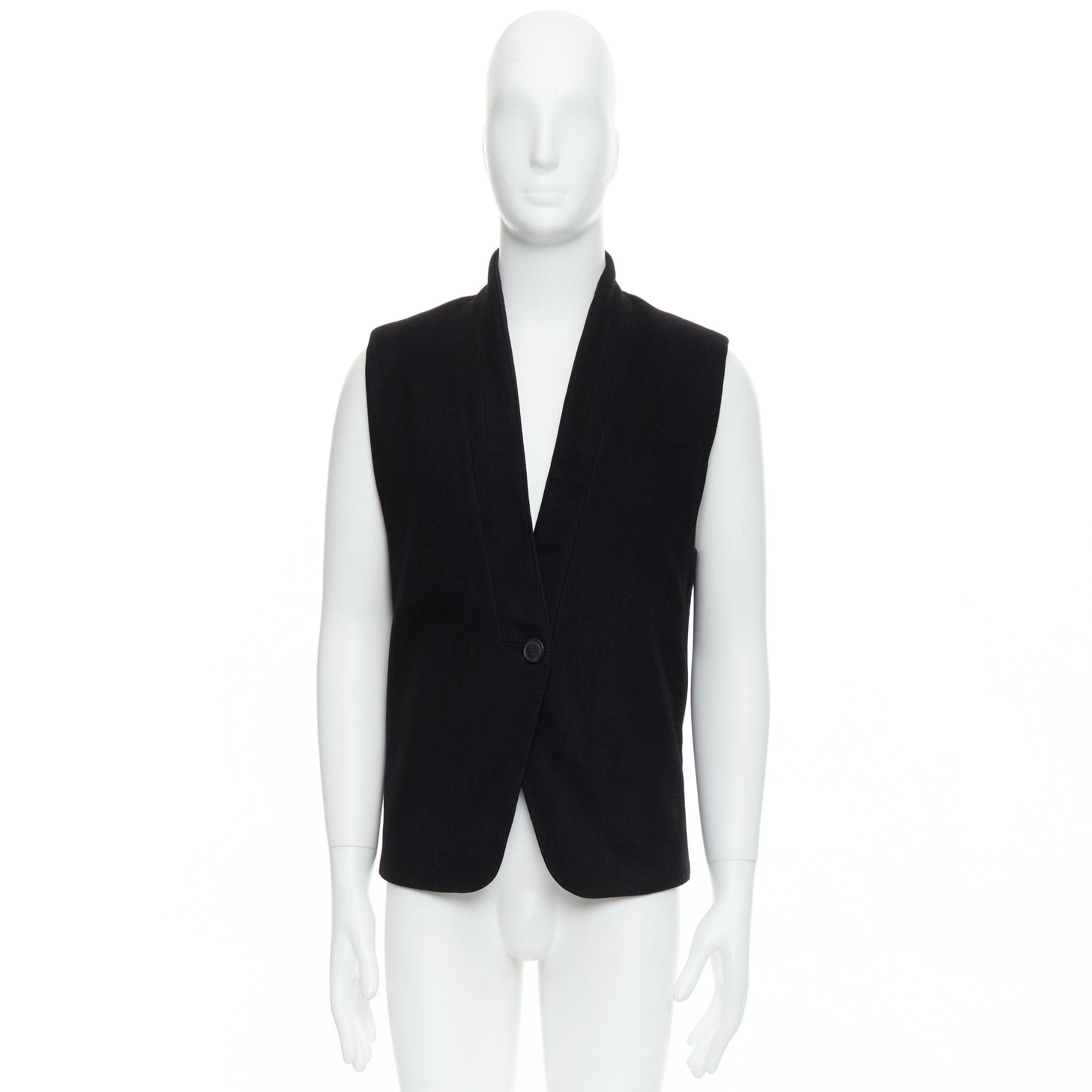 Lemaire CHRISTOPHE LEMAIRE black wool minimal topstitch waist coat vest Sz2 M Size US M / EU 48-50 / 2 - 9 Thumbnail