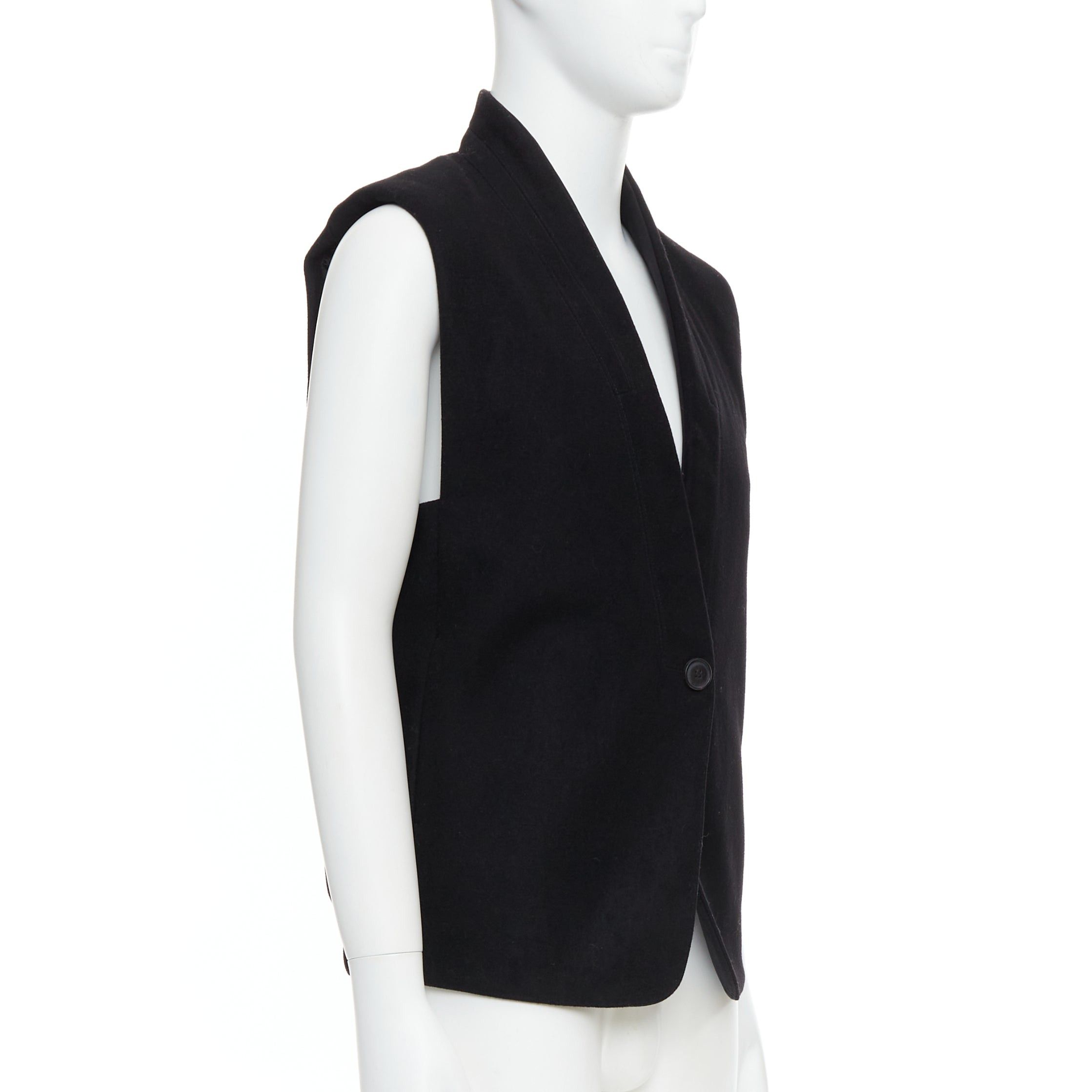 Lemaire CHRISTOPHE LEMAIRE black wool minimal topstitch waist coat vest Sz2 M Size US M / EU 48-50 / 2 - 3 Thumbnail