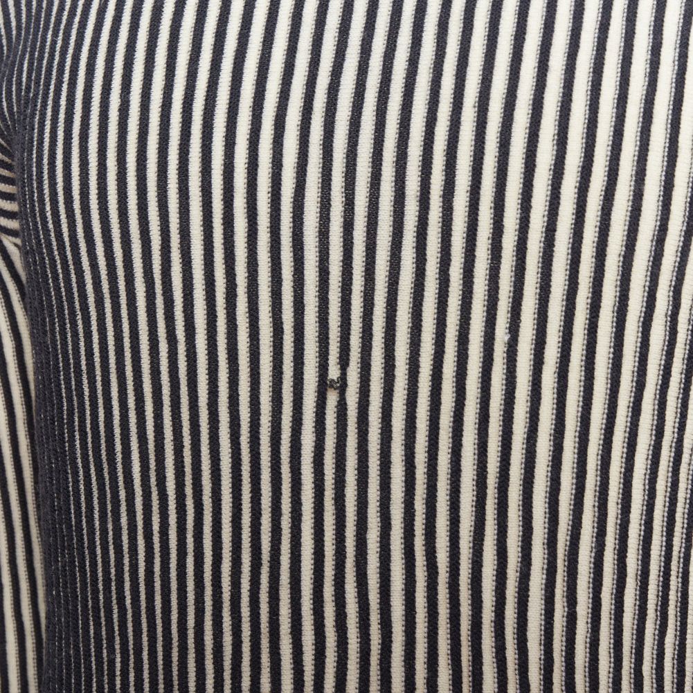 Jean Paul Gaultier JEAN PAUL GAULTIER MAILLE HOMME 100% virgin wool white navy ribbed top M Size US S / EU 44-46 / 1 - 7 Thumbnail