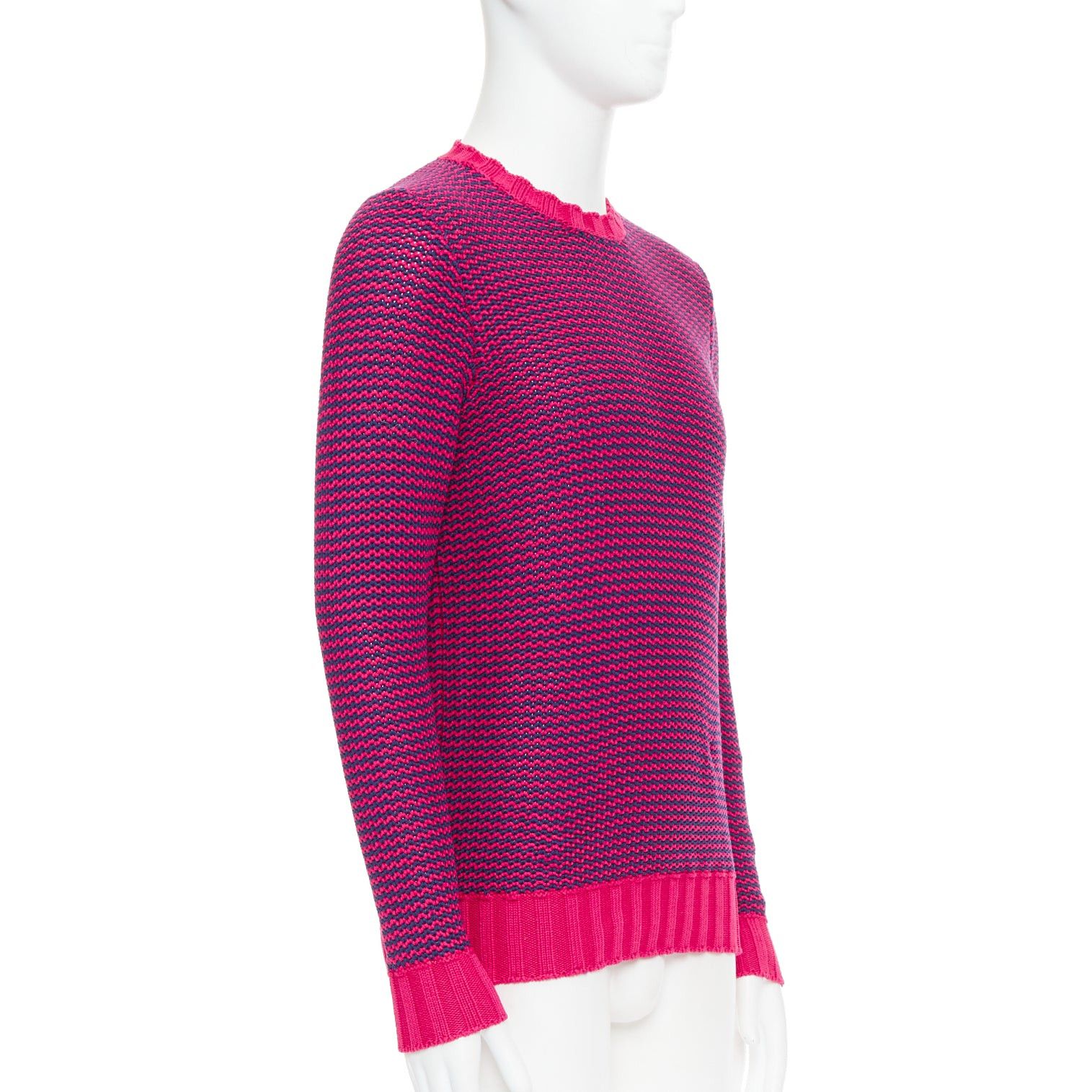Drumohr DRUMOHR pink violet cotton knit scallop collar crew sweater IT48 M Size US M / EU 48-50 / 2 - 3 Thumbnail