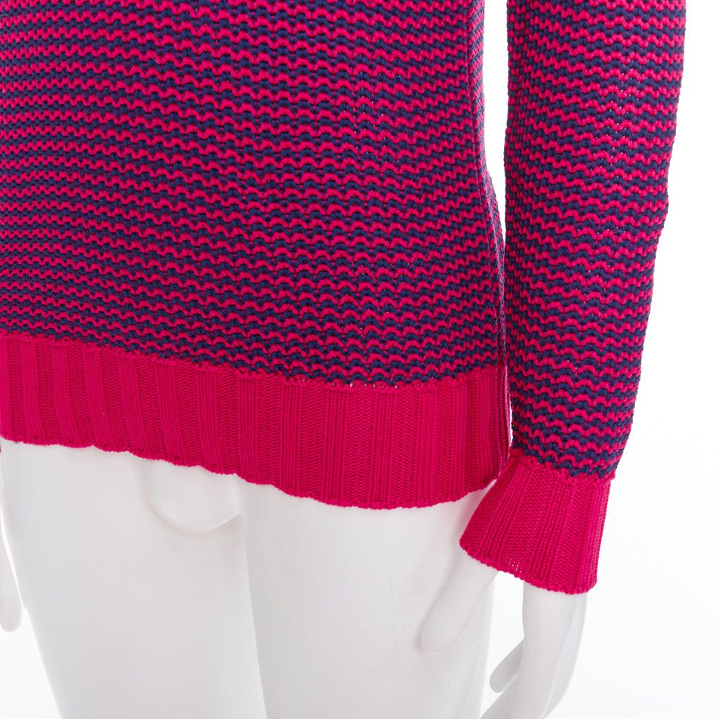 Drumohr DRUMOHR pink violet cotton knit scallop collar crew sweater IT48 M Size US M / EU 48-50 / 2 - 7 Thumbnail