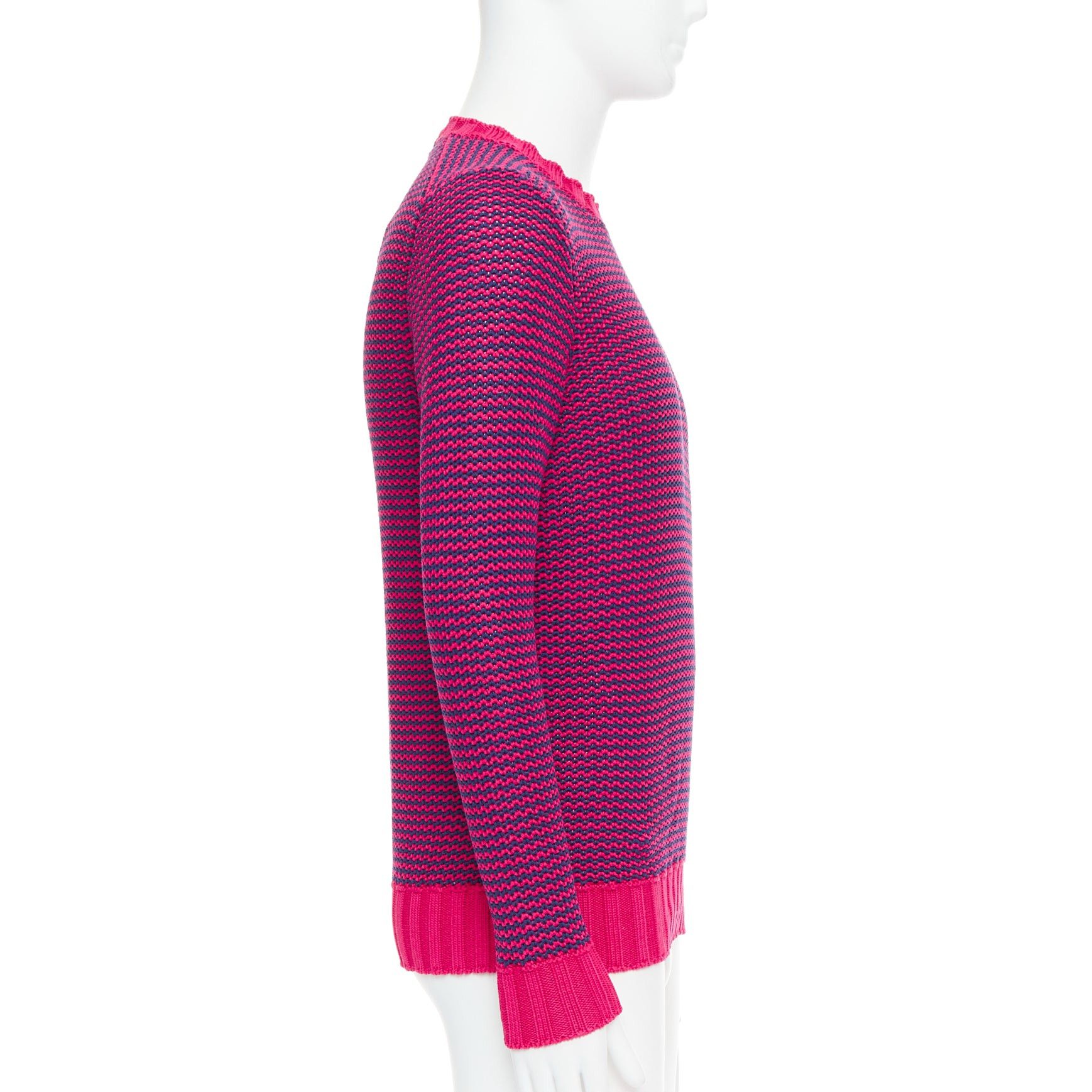 Drumohr DRUMOHR pink violet cotton knit scallop collar crew sweater IT48 M Size US M / EU 48-50 / 2 - 4 Thumbnail
