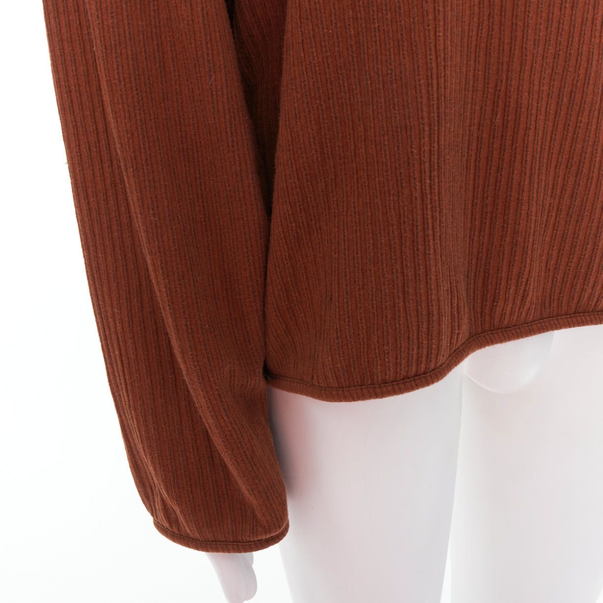 Issey Miyake ISSEY MIYAKE MEN brown cotton blend ribbed long sleeve sweater M Size US M / EU 48-50 / 2 - 7 Thumbnail