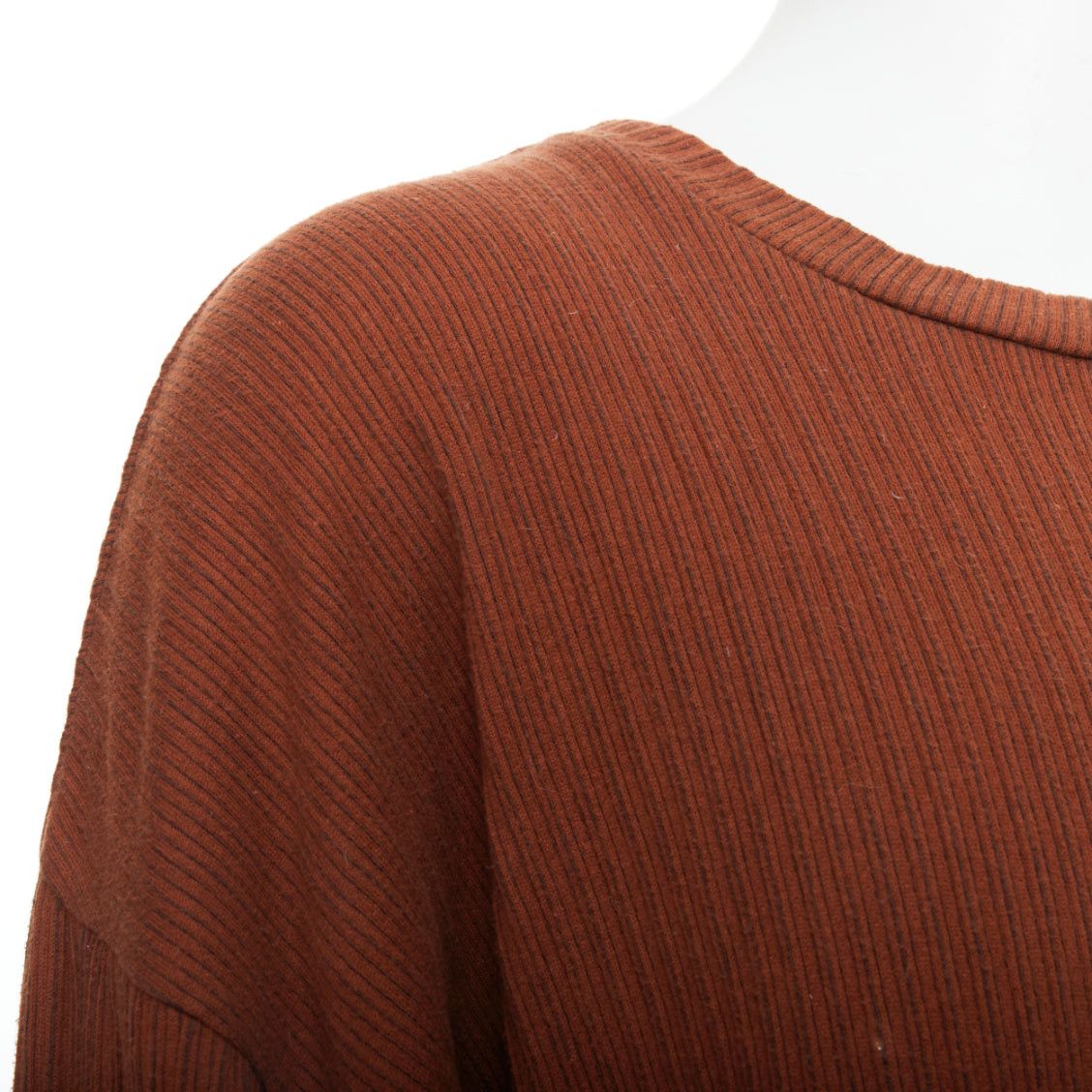 Issey Miyake ISSEY MIYAKE MEN brown cotton blend ribbed long sleeve sweater M Size US M / EU 48-50 / 2 - 2 Thumbnail