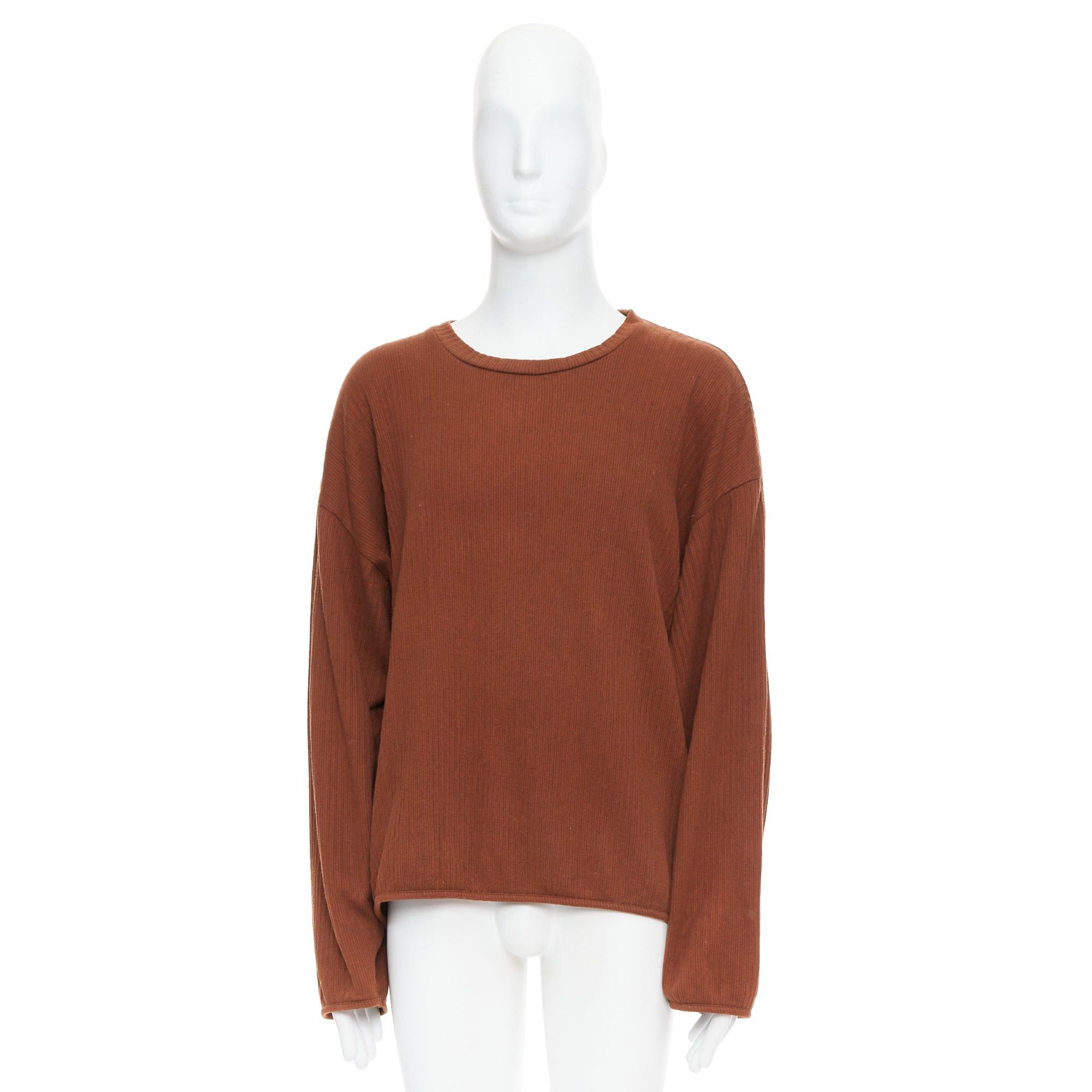 Issey Miyake ISSEY MIYAKE MEN brown cotton blend ribbed long sleeve sweater M Size US M / EU 48-50 / 2 - 9 Thumbnail