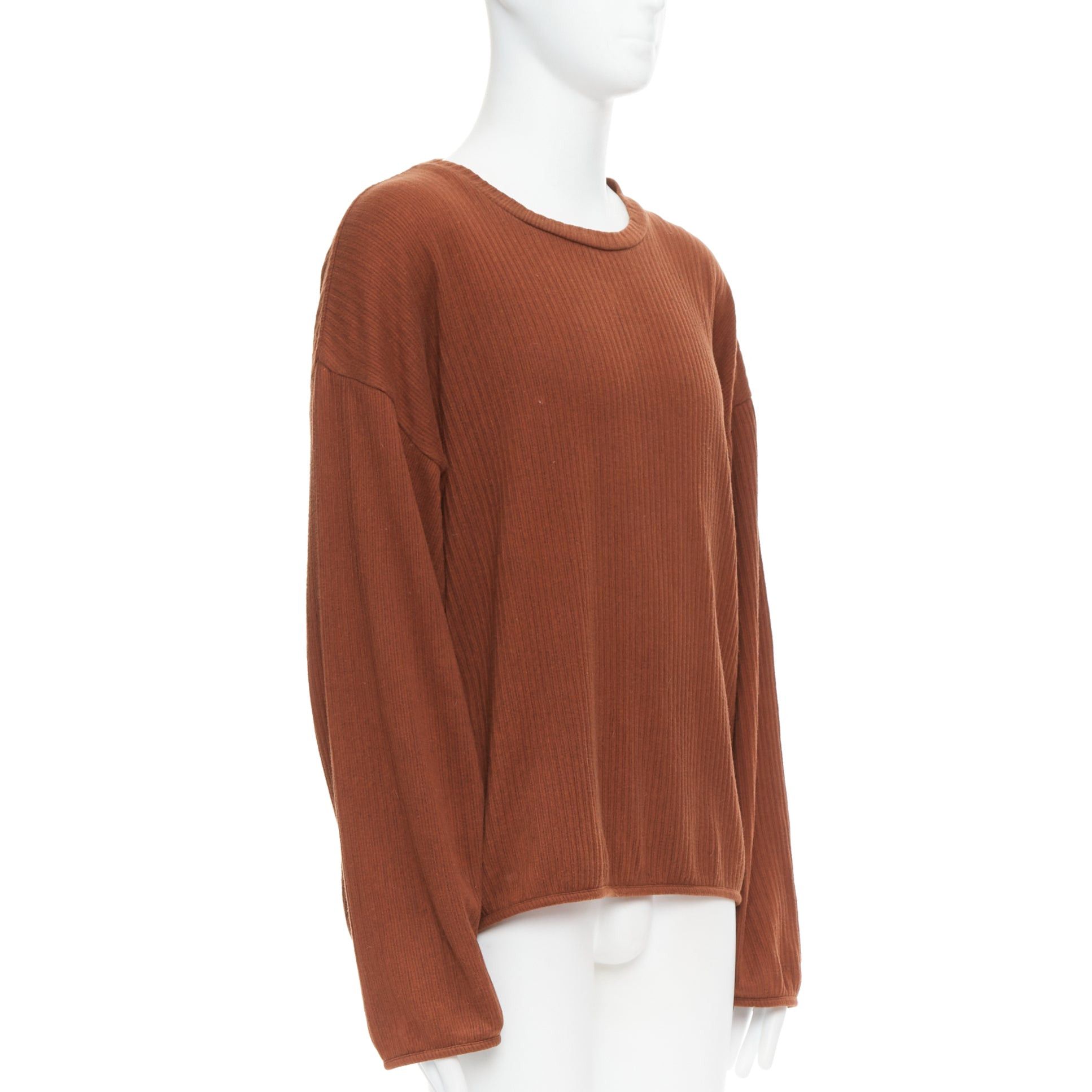 Issey Miyake ISSEY MIYAKE MEN brown cotton blend ribbed long sleeve sweater M Size US M / EU 48-50 / 2 - 3 Thumbnail