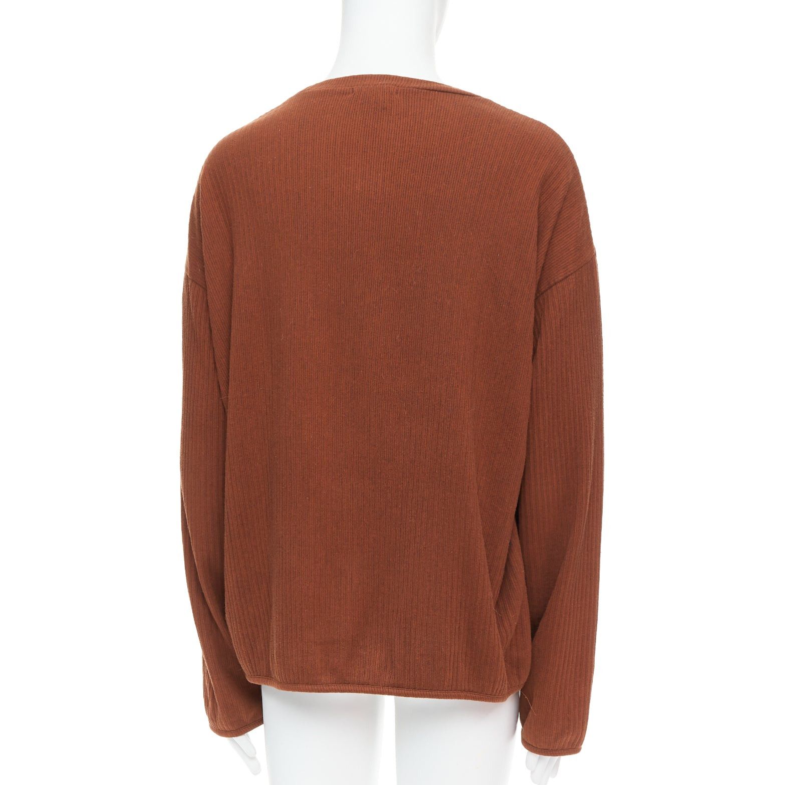 Issey Miyake ISSEY MIYAKE MEN brown cotton blend ribbed long sleeve sweater M Size US M / EU 48-50 / 2 - 5 Thumbnail