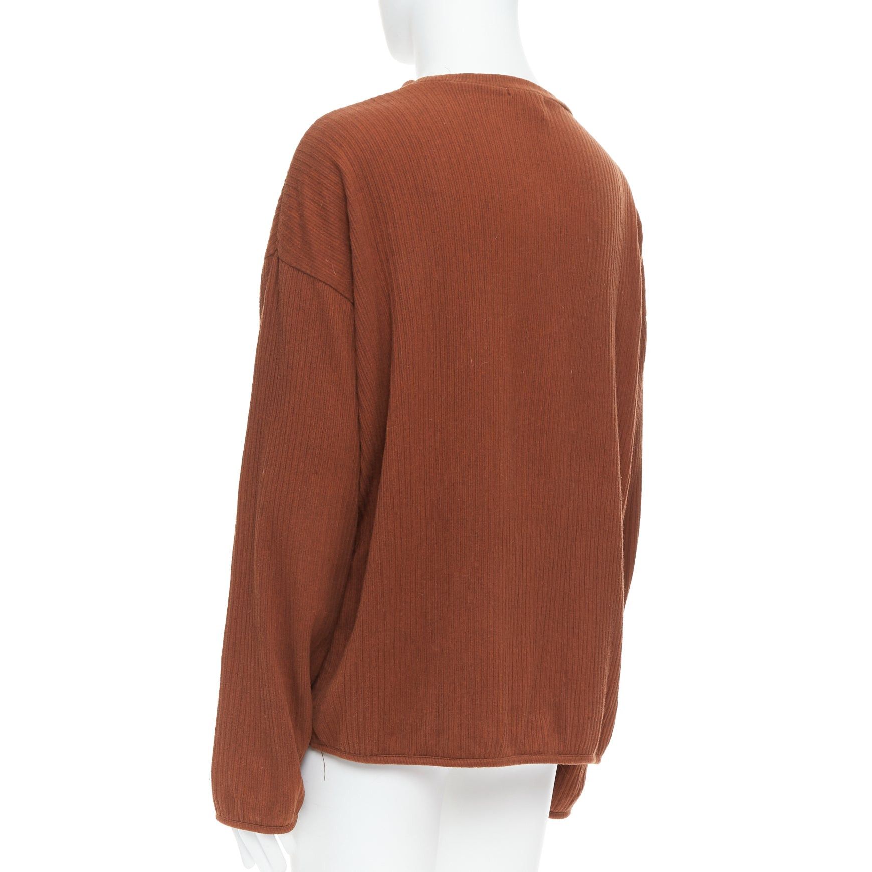 Issey Miyake ISSEY MIYAKE MEN brown cotton blend ribbed long sleeve sweater M Size US M / EU 48-50 / 2 - 6 Thumbnail