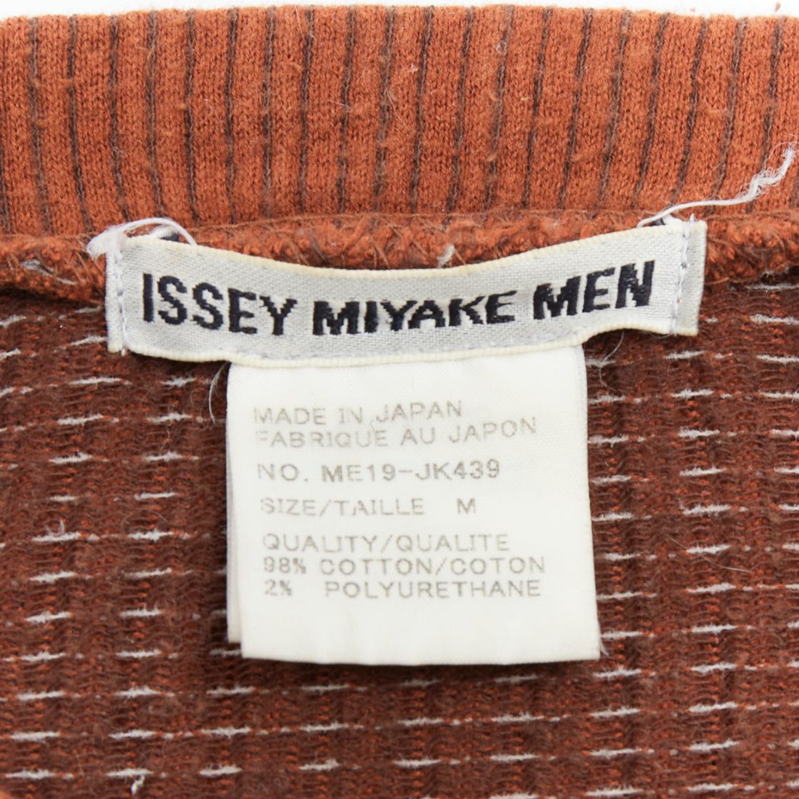 Issey Miyake ISSEY MIYAKE MEN brown cotton blend ribbed long sleeve sweater M Size US M / EU 48-50 / 2 - 8 Thumbnail