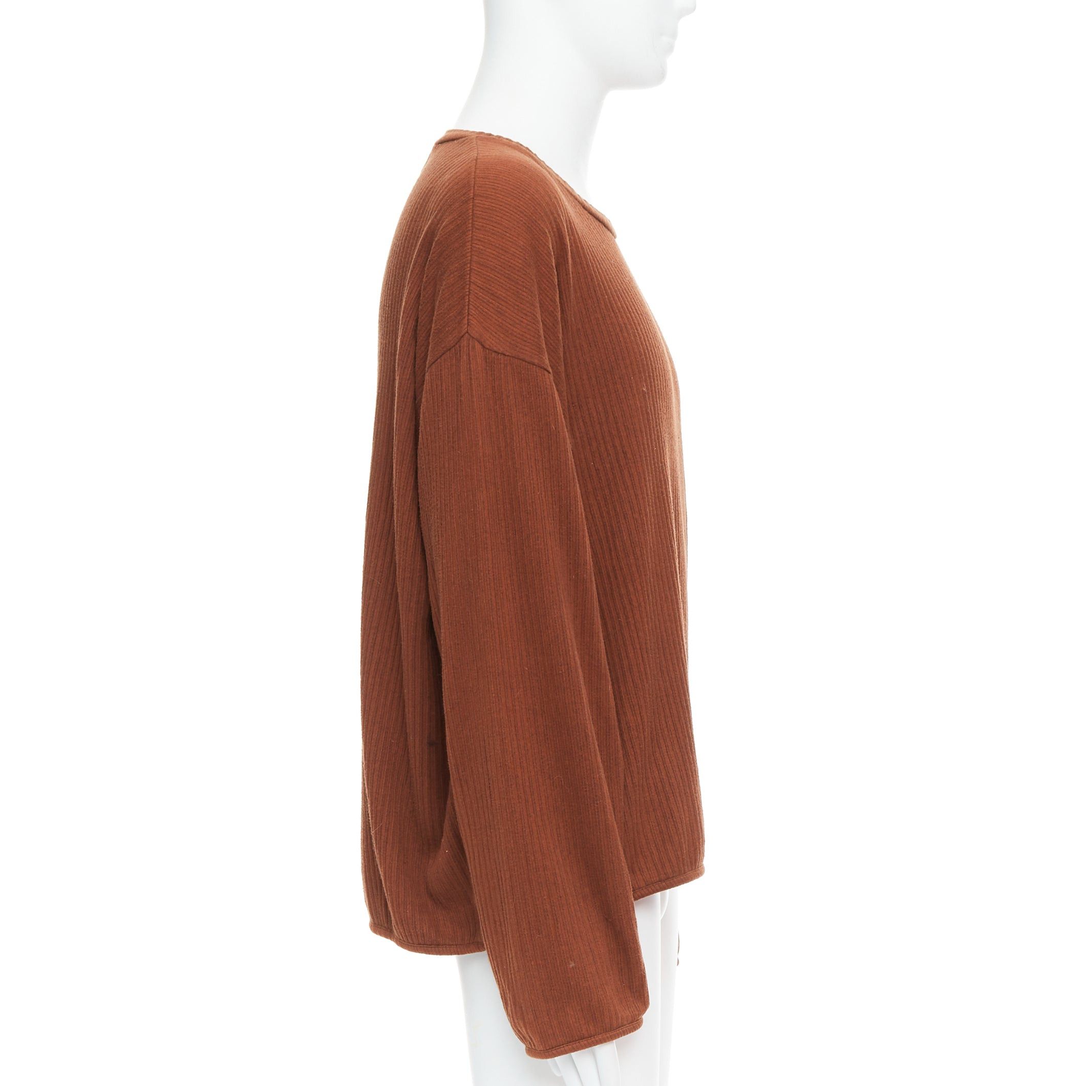 Issey Miyake ISSEY MIYAKE MEN brown cotton blend ribbed long sleeve sweater M Size US M / EU 48-50 / 2 - 4 Thumbnail