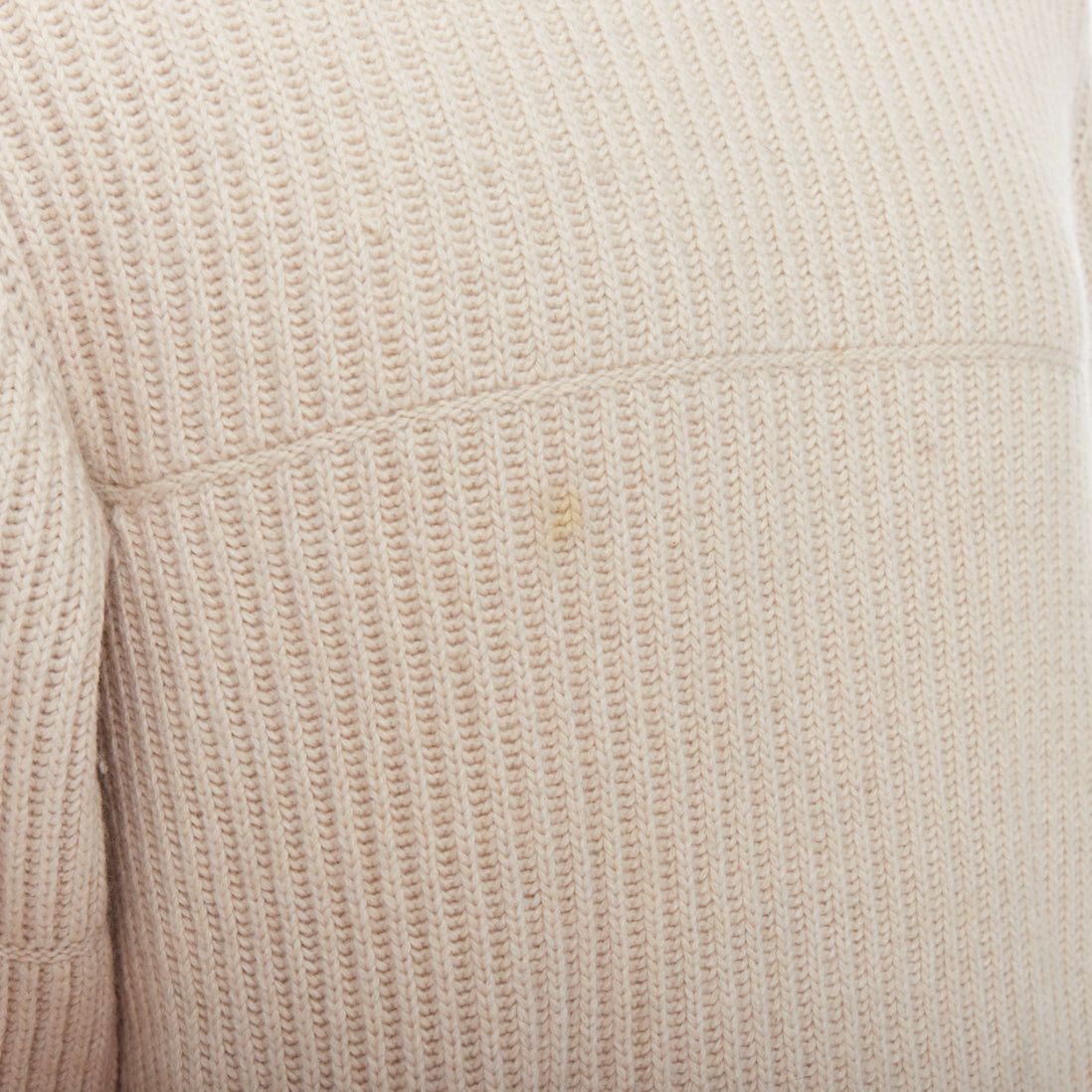 Ermenegildo Zegna ERMENEGILDO ZEGNA Pure Casshmere beige panelled rib sweater EU48 M Size US M / EU 48-50 / 2 - 7 Thumbnail