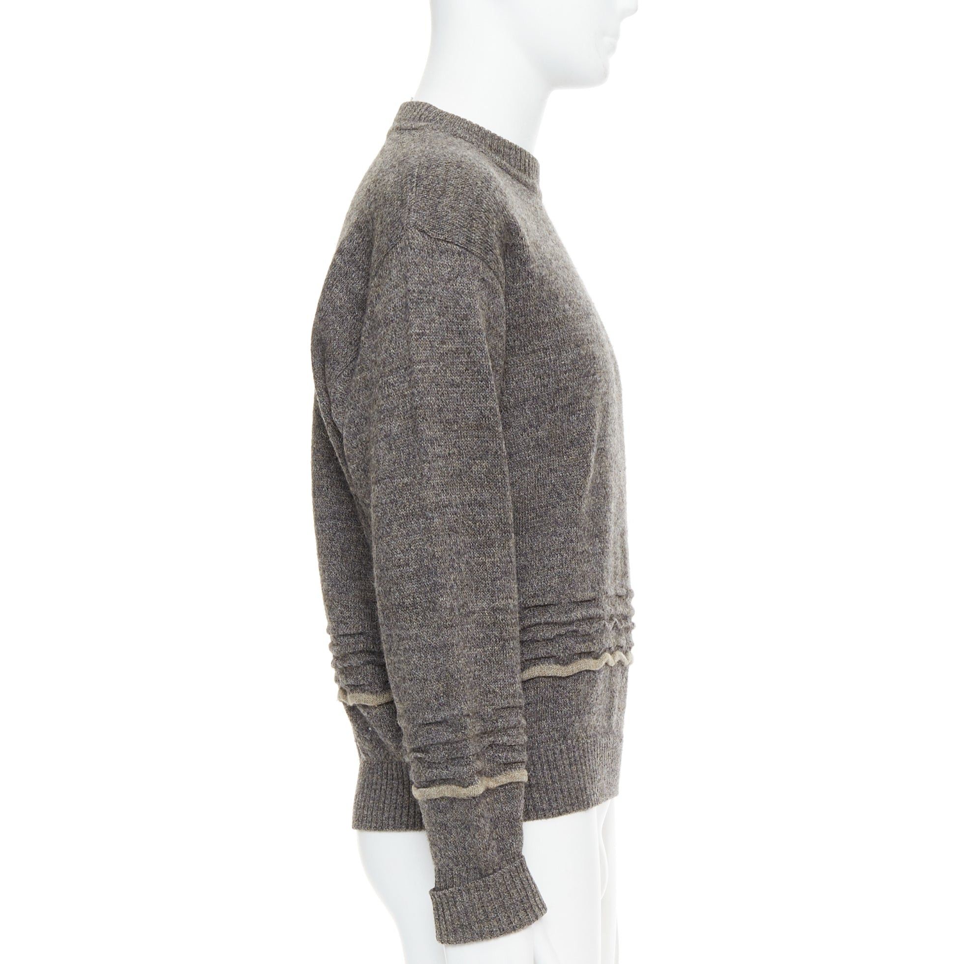 Giorgio Armani GIORGIO ARMANI grey alpaca mohair blend applique crew sweater Size US S / EU 44-46 / 1 - 4 Thumbnail