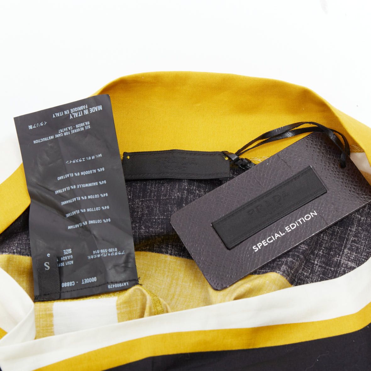 Prada PRADA 2011 Special Edition yellow black white stripe bateau neck sailor shirt S Size US S / EU 44-46 / 1 - 8 Thumbnail
