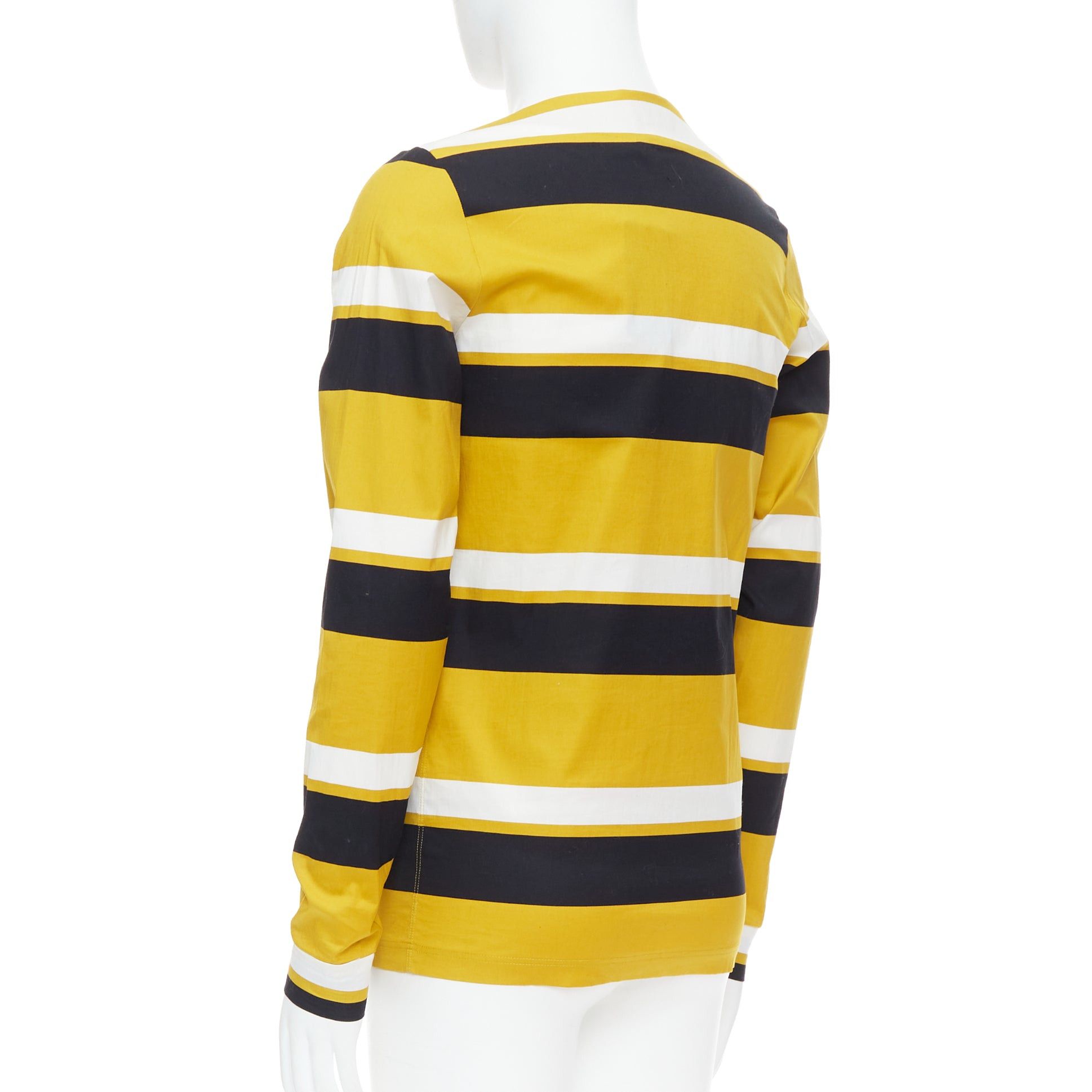 Prada PRADA 2011 Special Edition yellow black white stripe bateau neck sailor shirt S Size US S / EU 44-46 / 1 - 6 Thumbnail