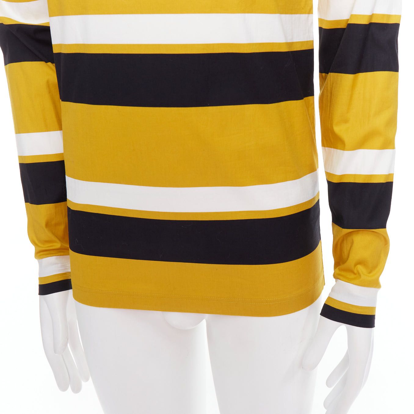 Prada PRADA 2011 Special Edition yellow black white stripe bateau neck sailor shirt S Size US S / EU 44-46 / 1 - 7 Thumbnail