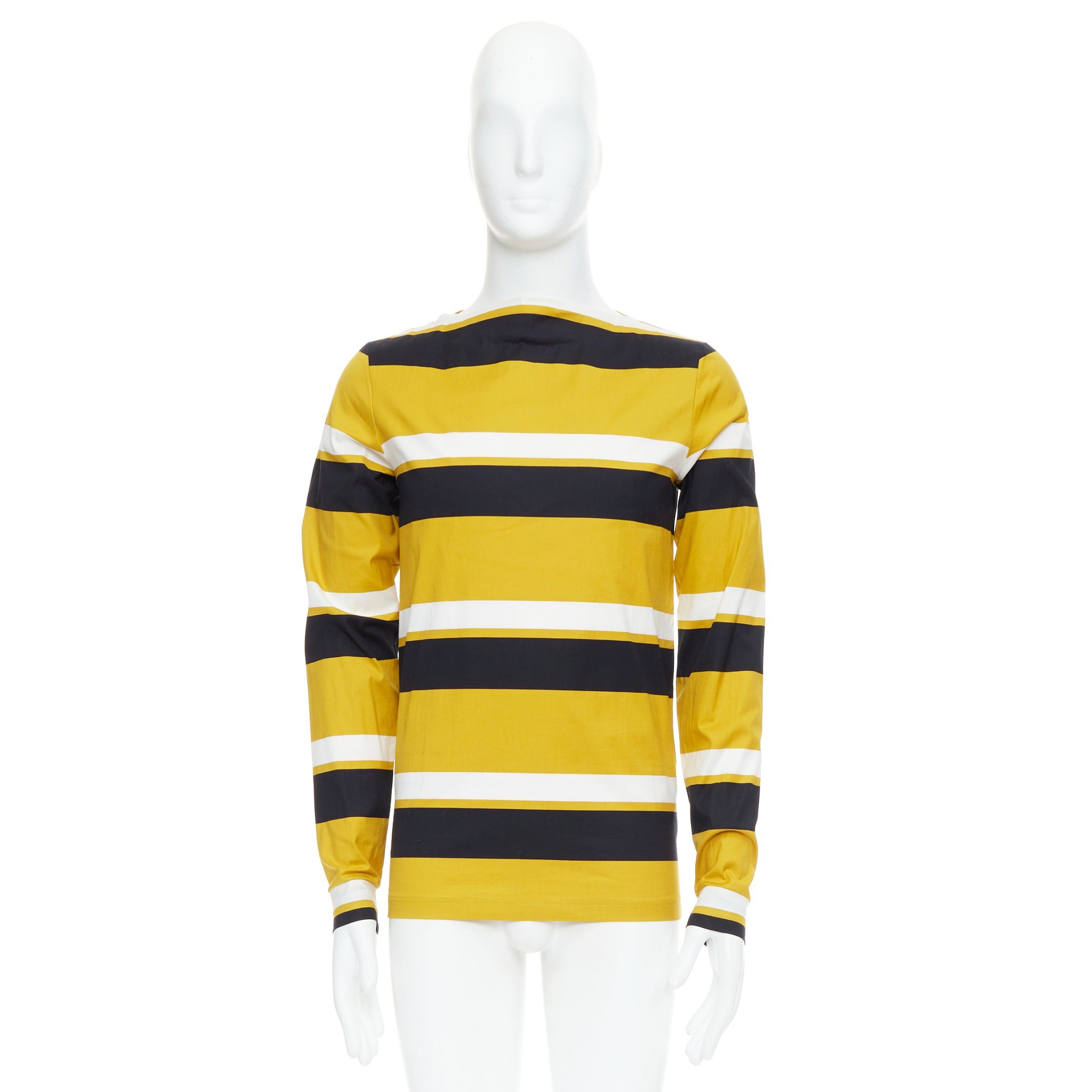 Prada PRADA 2011 Special Edition yellow black white stripe bateau neck sailor shirt S Size US S / EU 44-46 / 1 - 9 Thumbnail