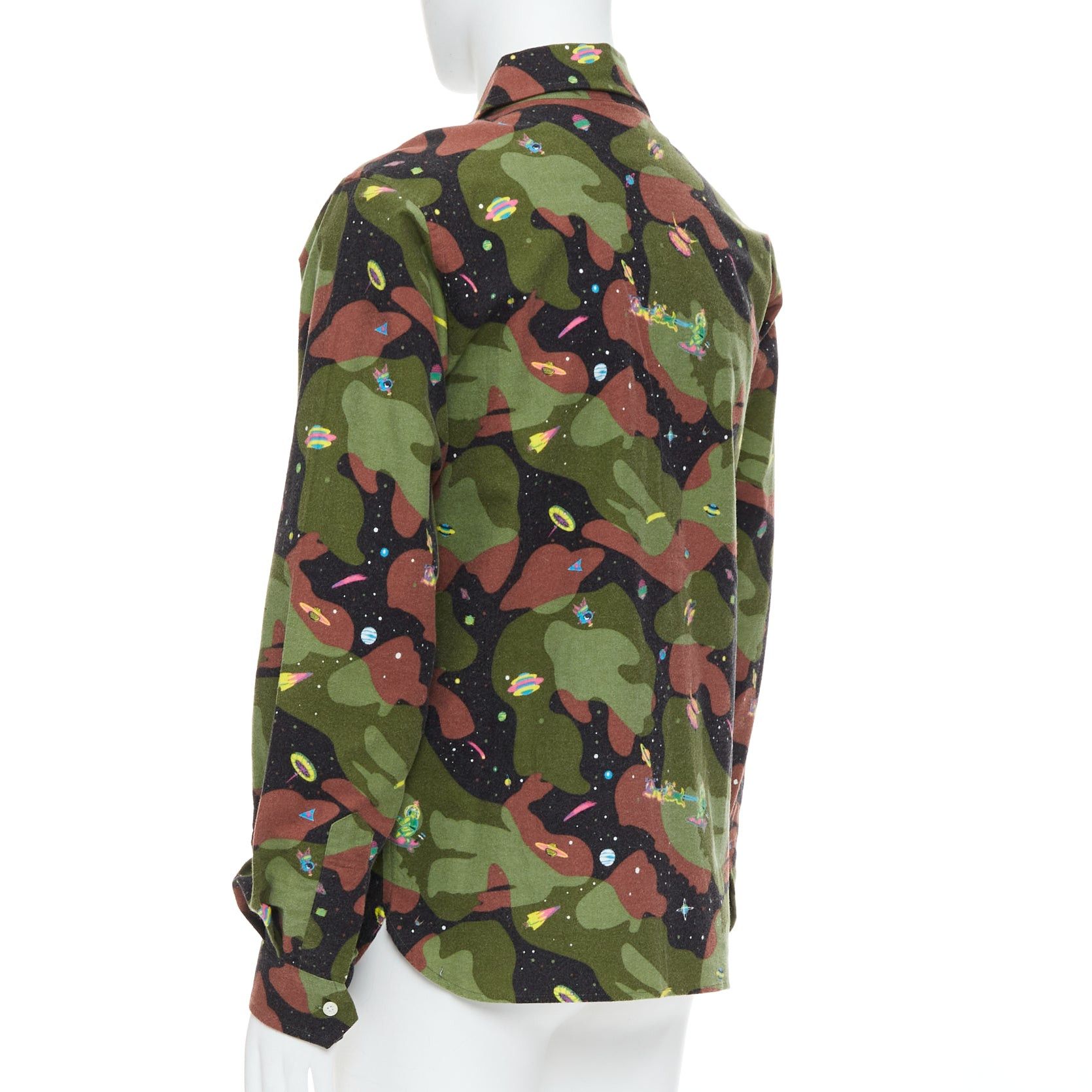 Billionaire Boys Club BILLIONAIRE BOYS CLUB green brown cotton camo UFO print shirt M Size US M / EU 48-50 / 2 - 6 Thumbnail