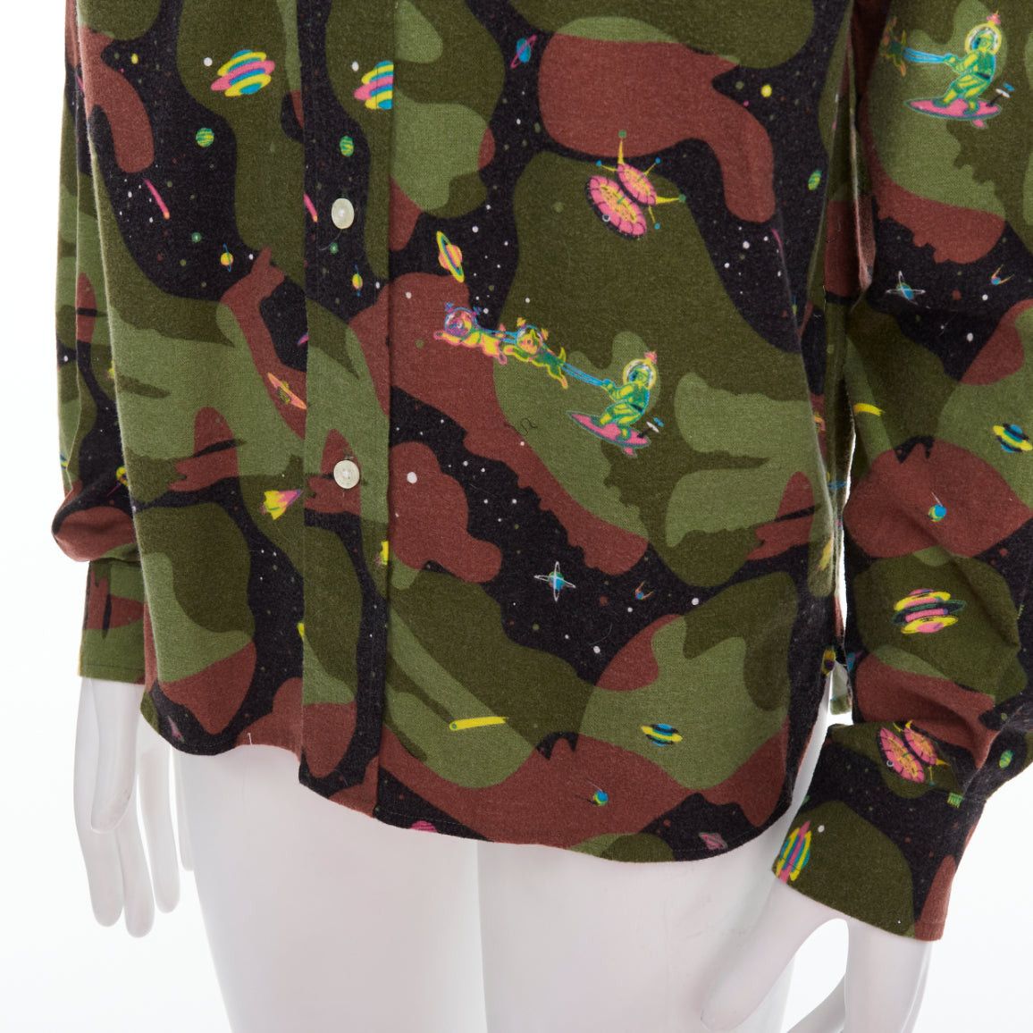 Billionaire Boys Club BILLIONAIRE BOYS CLUB green brown cotton camo UFO print shirt M Size US M / EU 48-50 / 2 - 7 Thumbnail