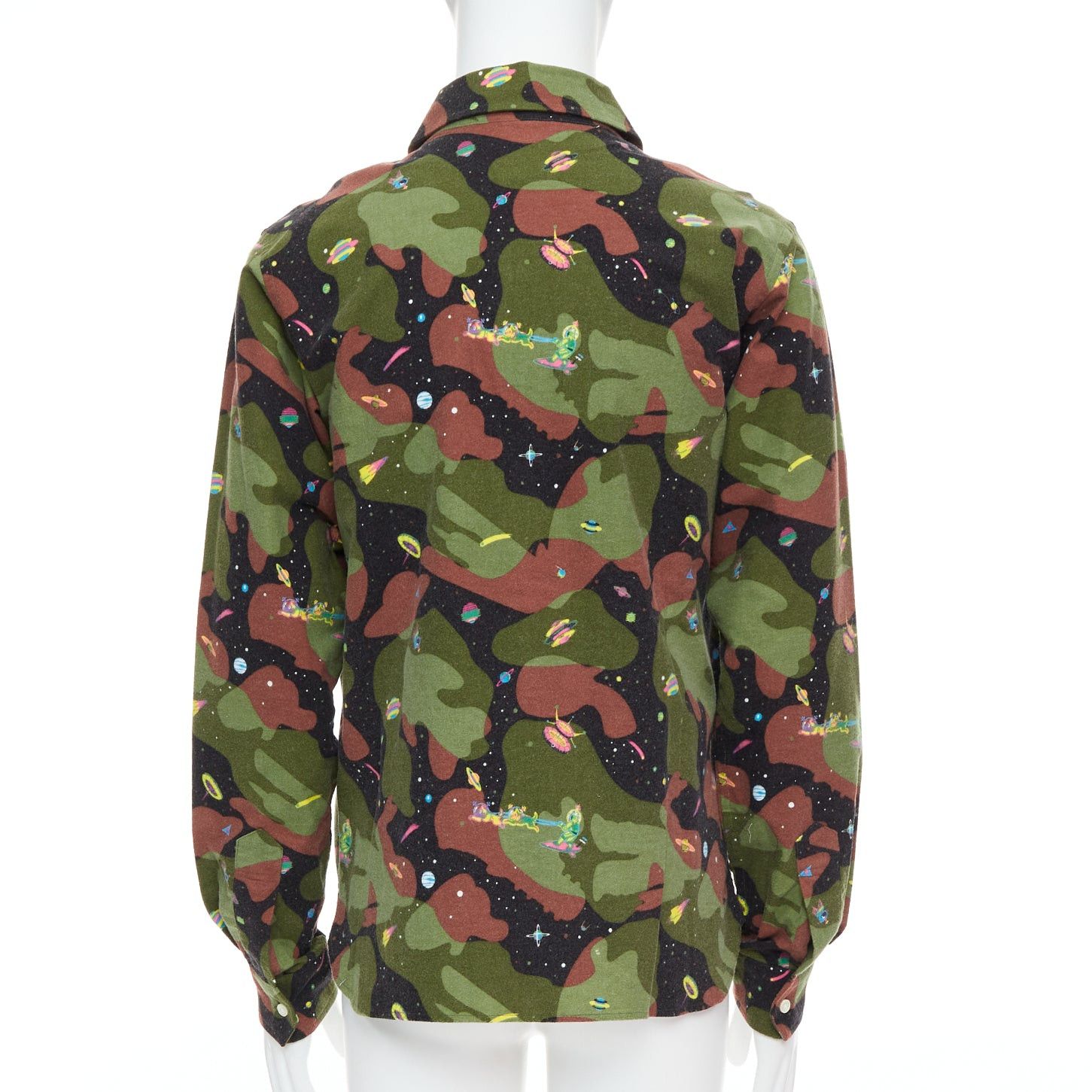 Billionaire Boys Club BILLIONAIRE BOYS CLUB green brown cotton camo UFO print shirt M Size US M / EU 48-50 / 2 - 5 Thumbnail