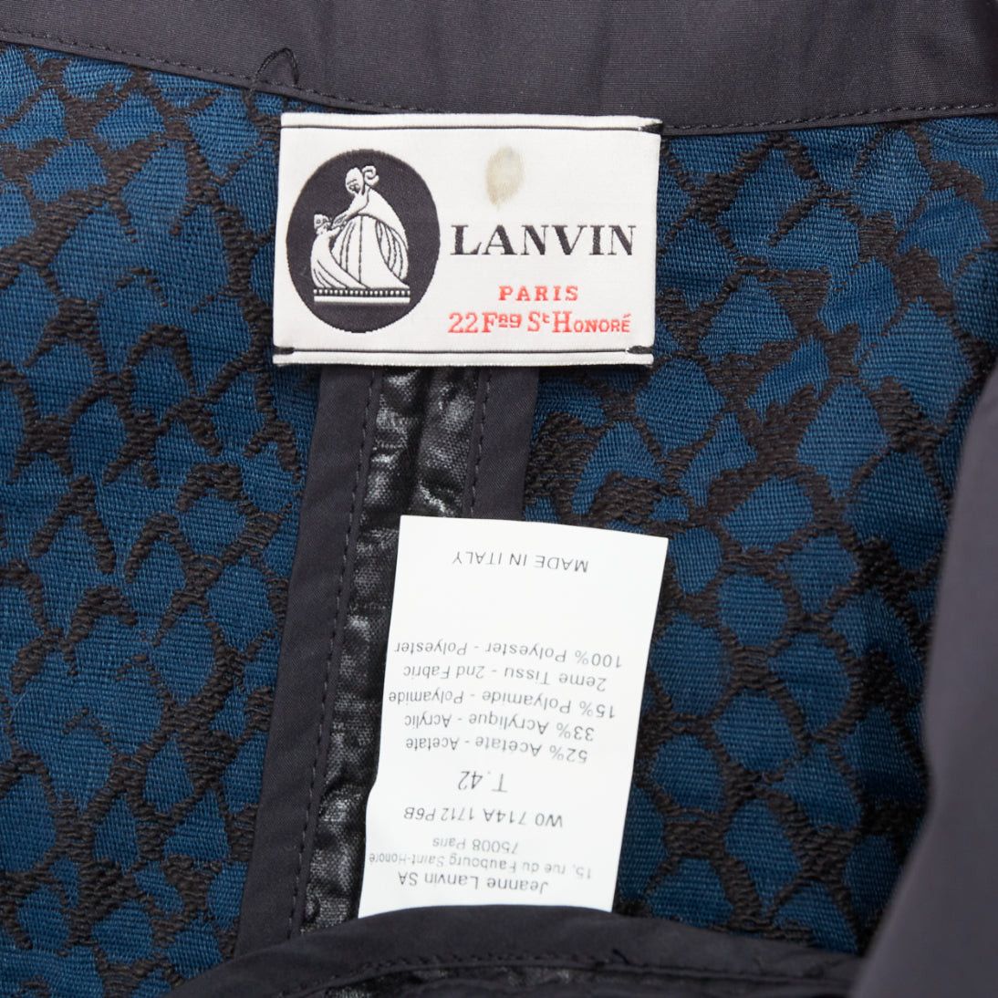 Lanvin LANVIN black textured fabric double breasted cropped jacket FR42 XL Size L / US 10 / IT 46 - 9 Thumbnail