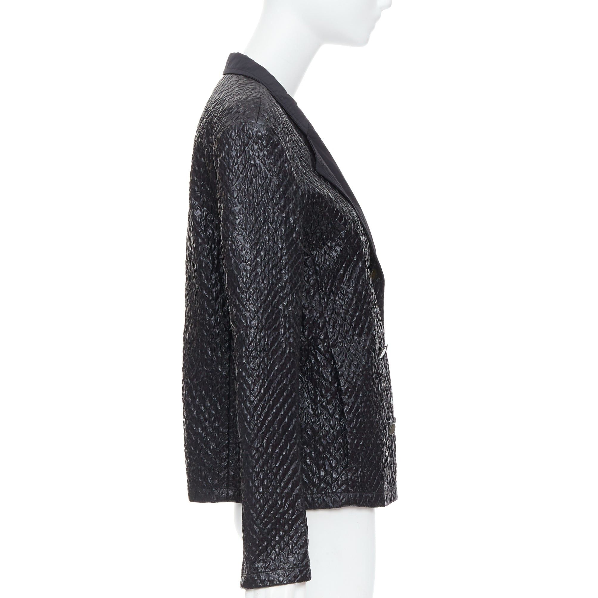 Lanvin LANVIN black textured fabric double breasted cropped jacket FR42 XL Size L / US 10 / IT 46 - 5 Thumbnail